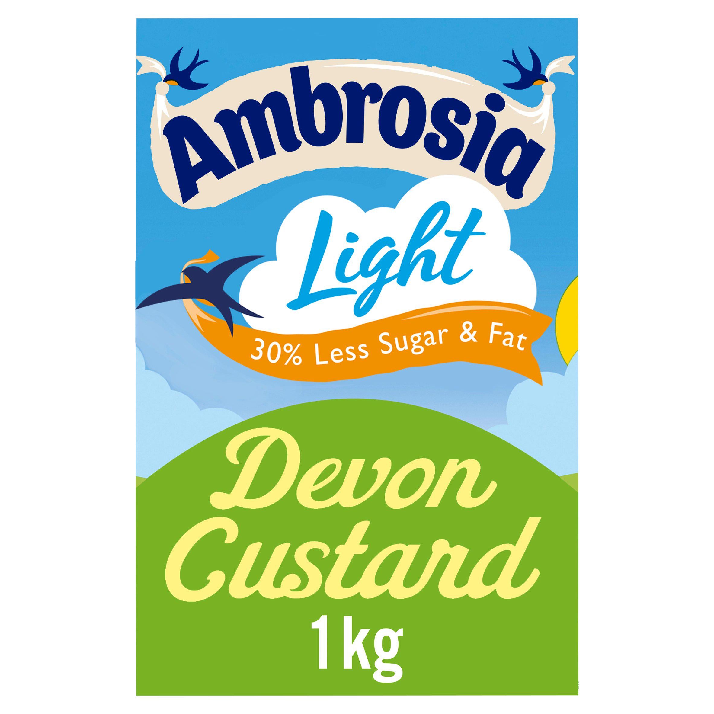 Ambrosia Light Custard 1kg reduced sugar carton, UK version