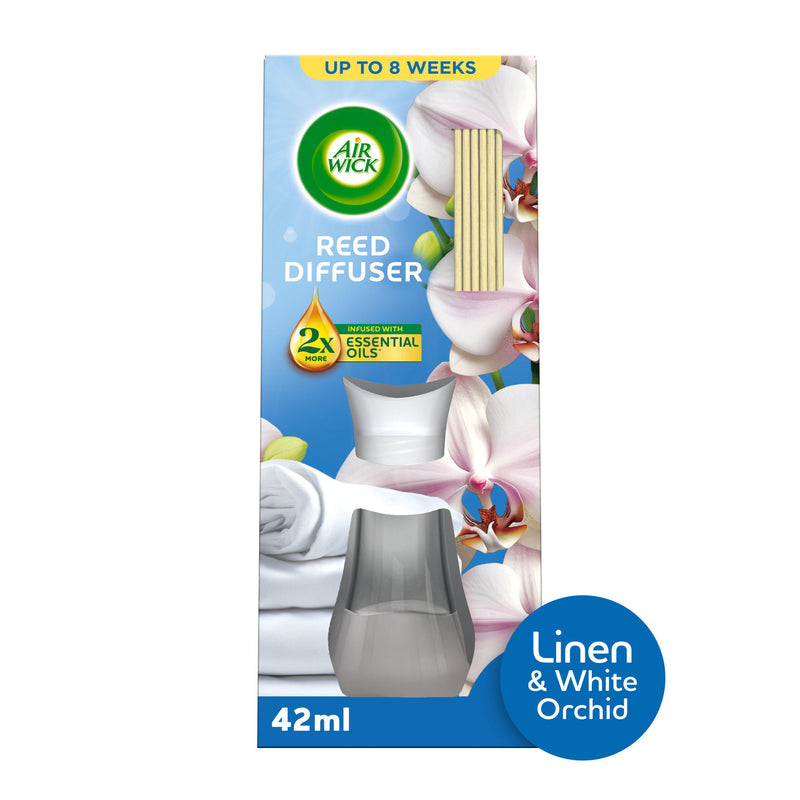 Air Wick reed diffuser Linen & White Orchid 42ml (British brand)