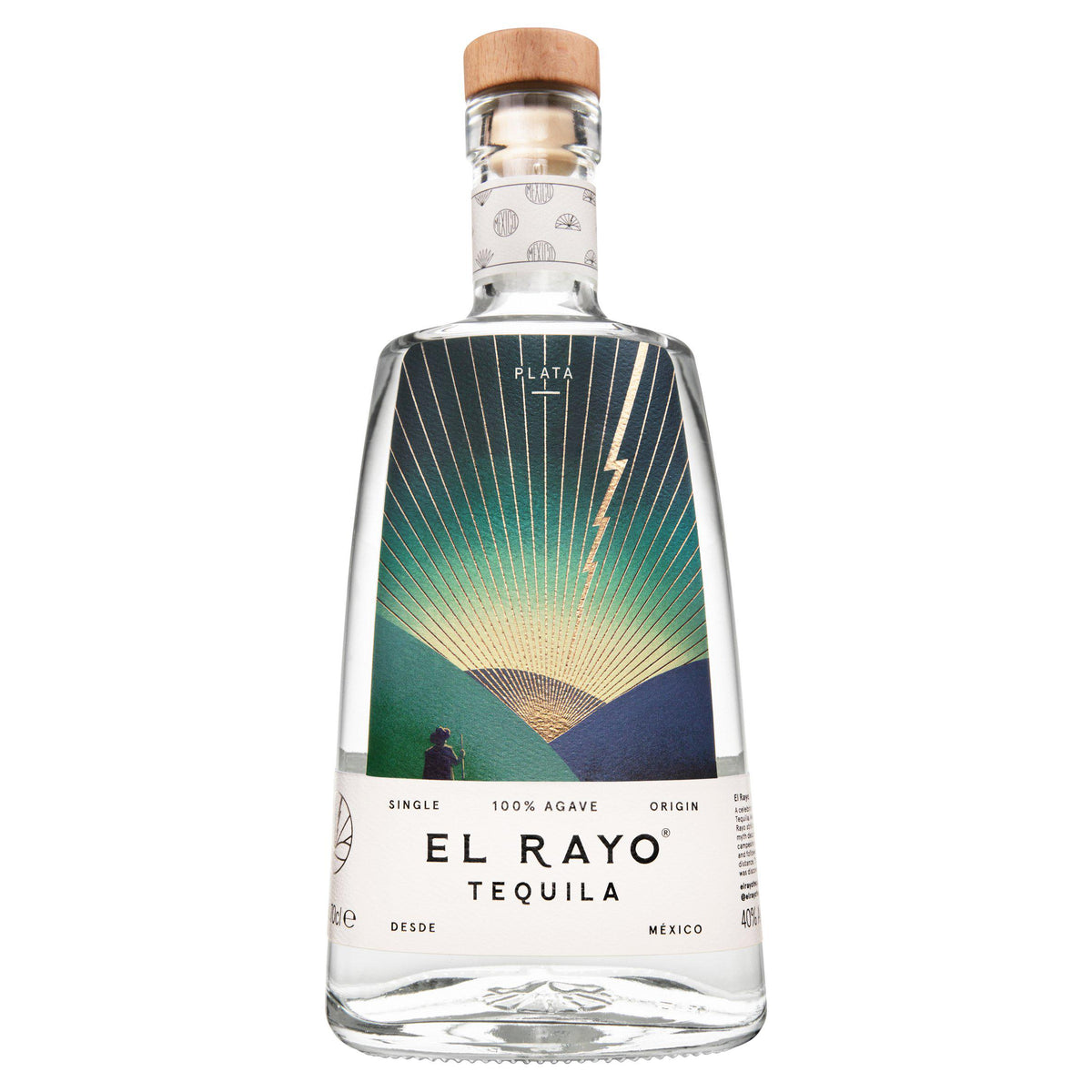 El Rayo Plata tequila 70cl bottle, UK version