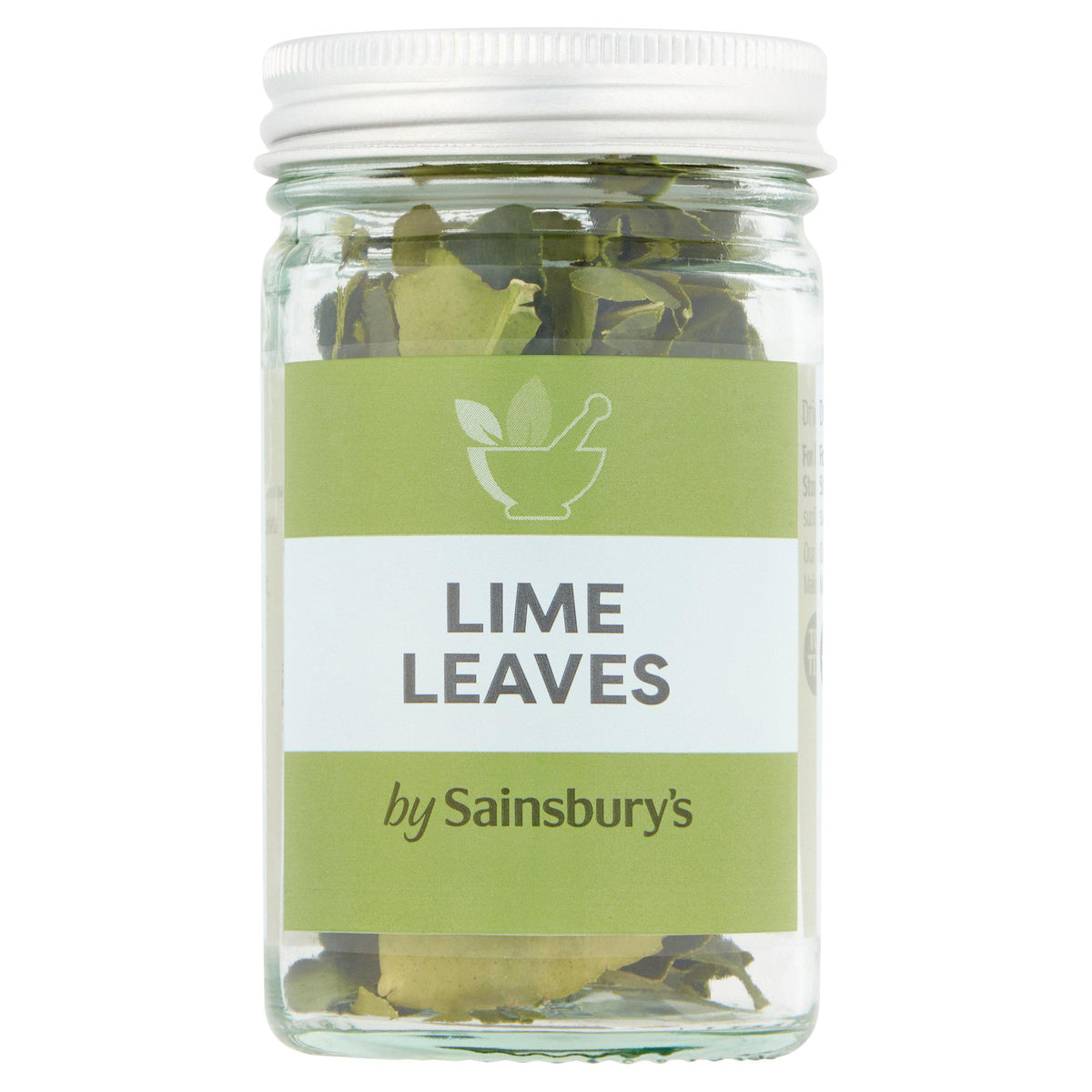 Sainsbury's dried Makrut lime leaves 2g jar, UK version