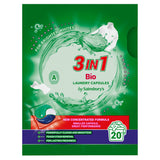Sainsbury's 3in1 Bio laundry capsules 20 washes, imported from the UK
