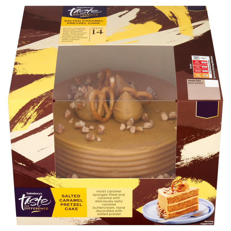 Sainsbury's Sweet & Salty Pretzel Cake 965g, imported from the UK
