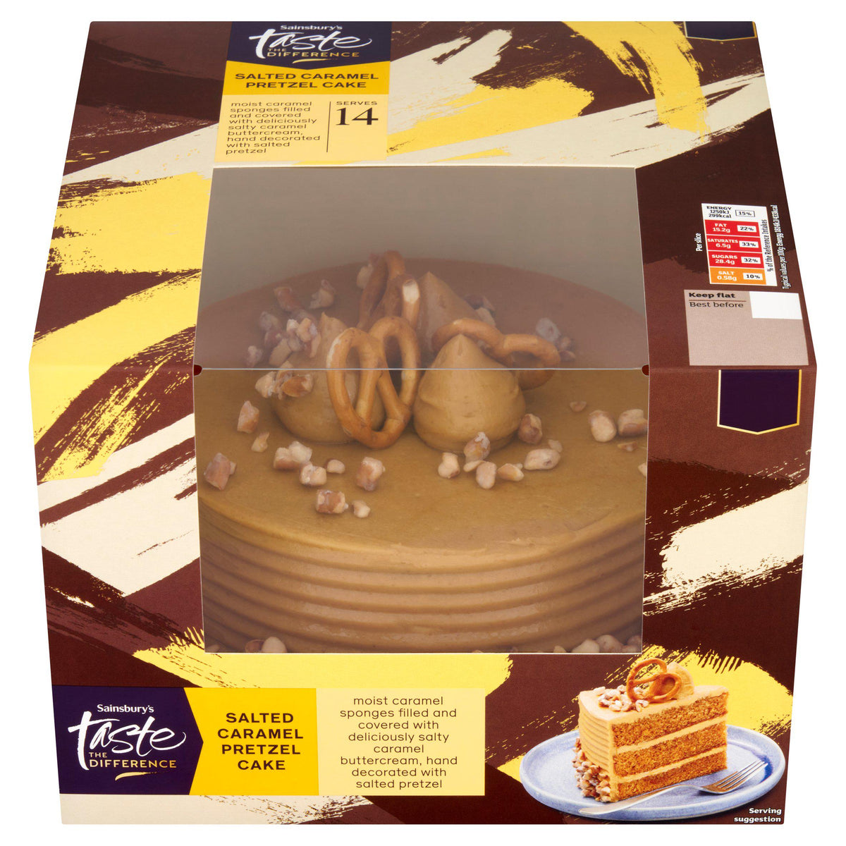 Sainsbury's Sweet & Salty Pretzel Cake 965g, imported from the UK