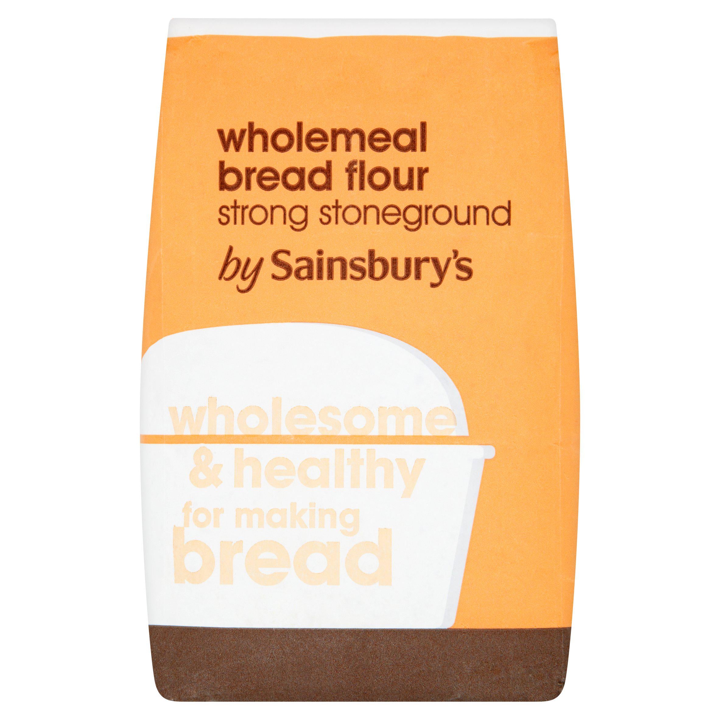 Sainsbury's strong stoneground wholemeal flour 1.5kg, imported from the UK