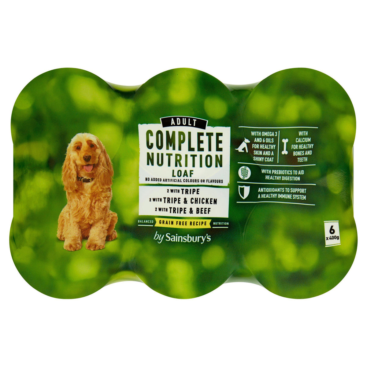 Sainsbury's dog food Meaty Loaf with Tripe 6-pack, UK version