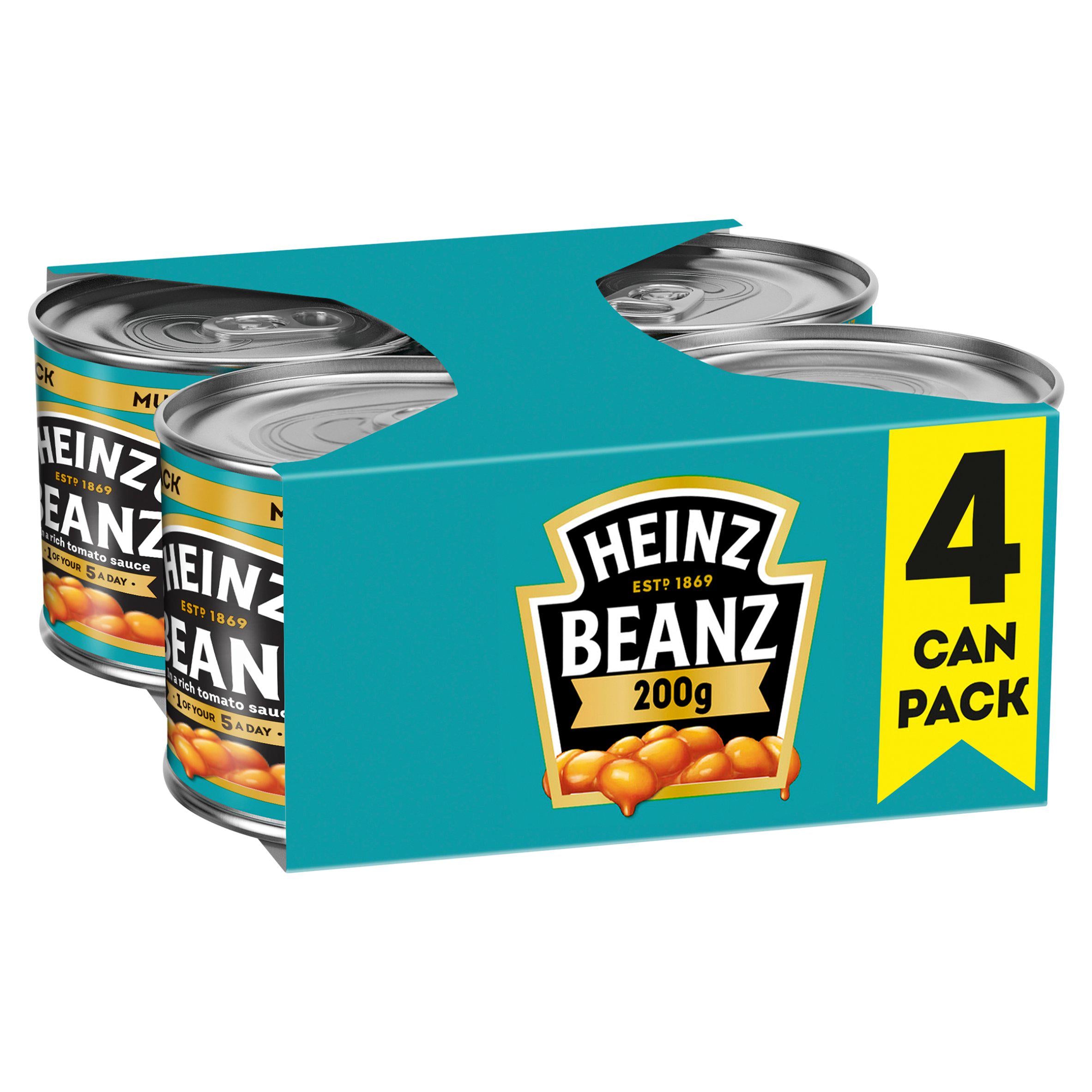 Heinz baked beans 4x200g multipack, imported from the UK