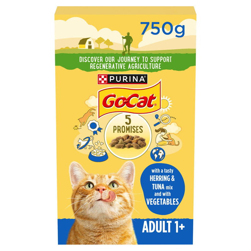 GO-CAT dry cat food herring with vegetables 750g, imported from the UK