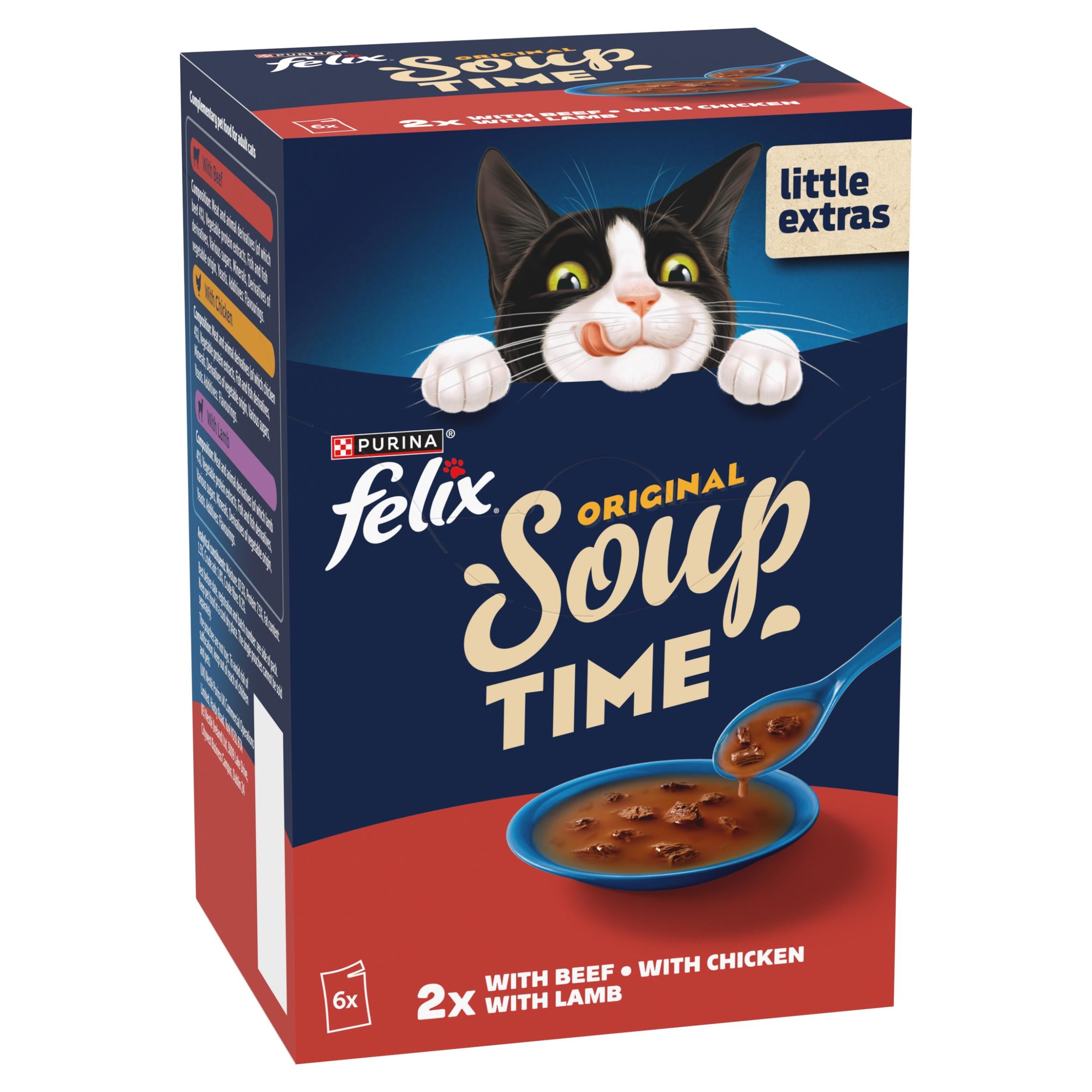 Felix Soup Farm Selection wet cat food 6 x 48g, UK version