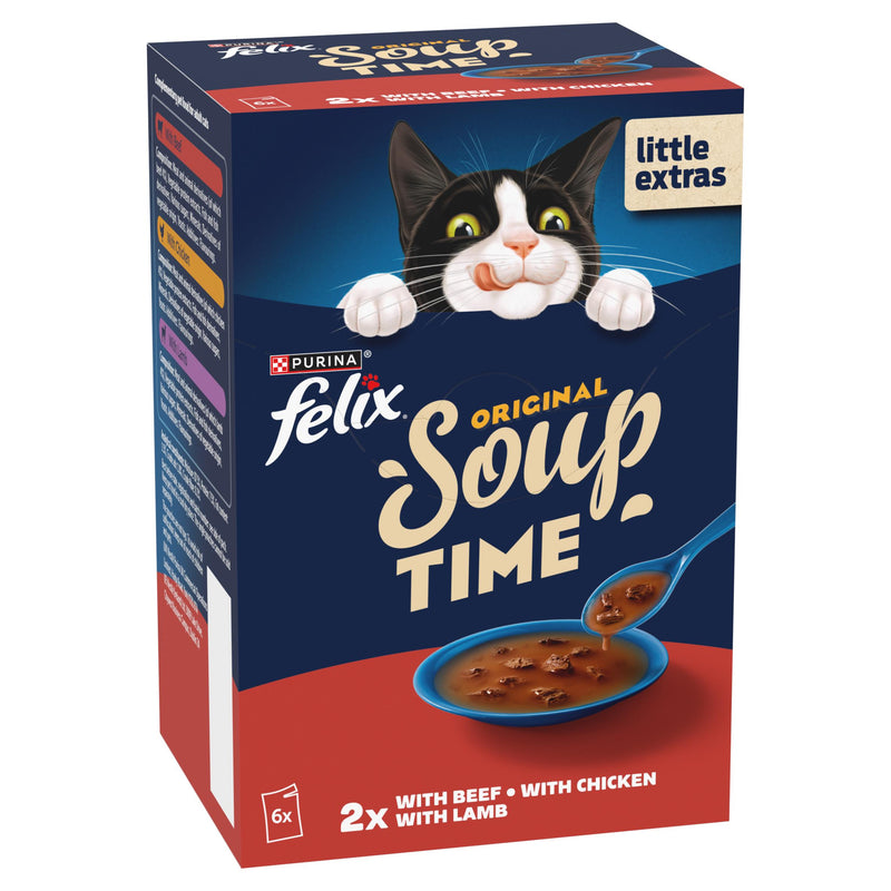 Felix Soup Farm Selection wet cat food 6 x 48g, UK version