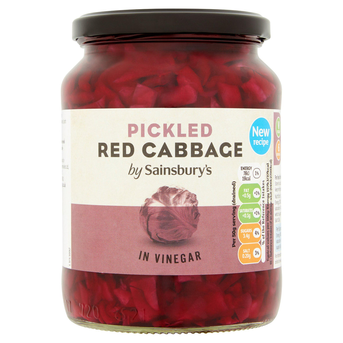 Sainsbury's Pickled Red Cabbage 680g jar, UK version