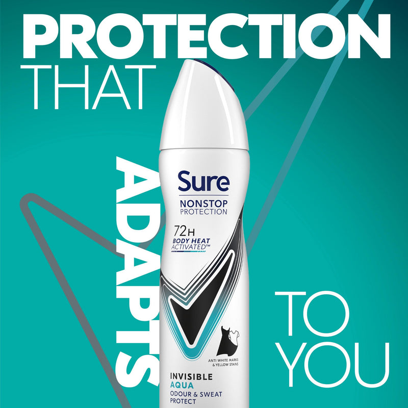 Sure Invisible Aqua antiperspirant deodorant 150ml, UK version