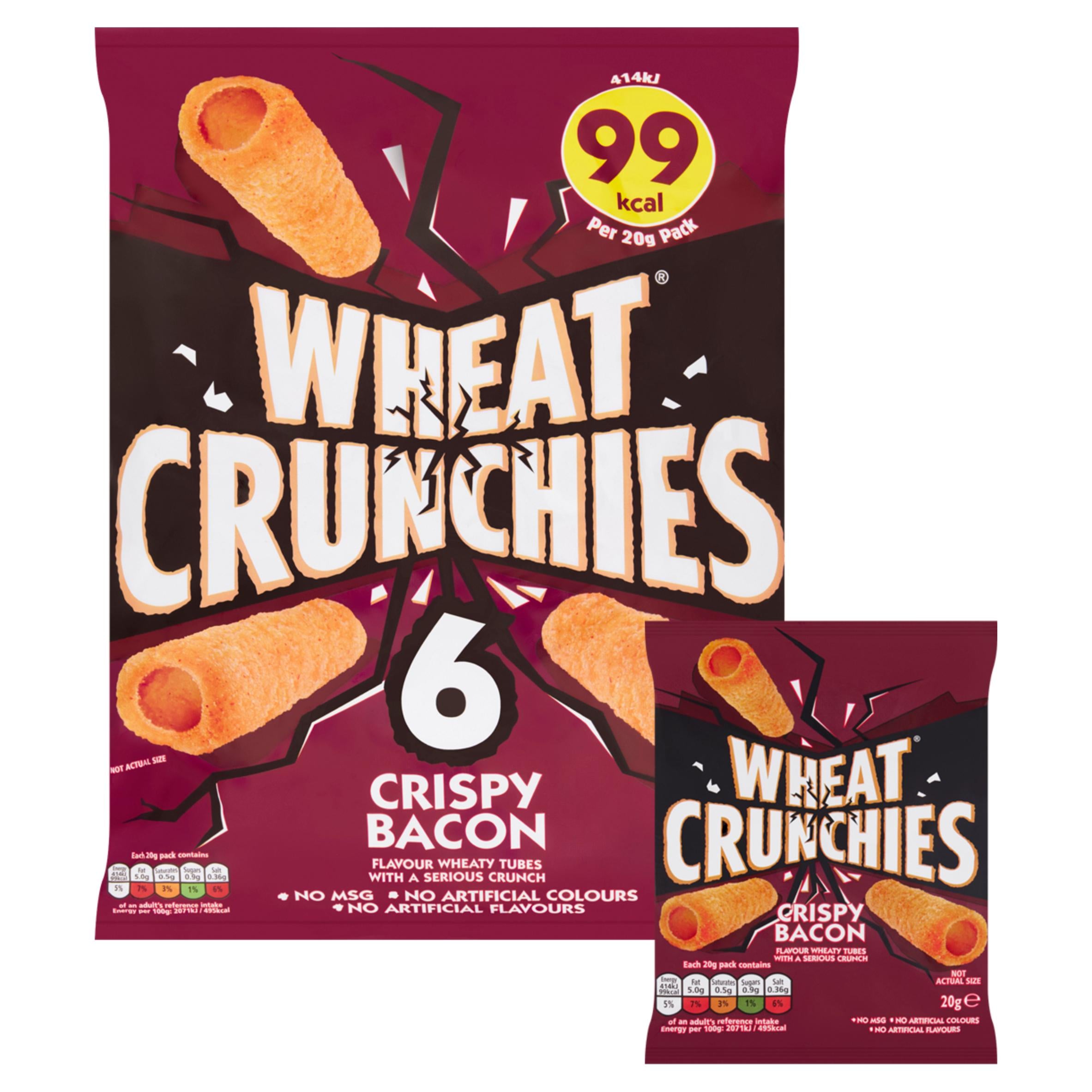 Wheat Crunchies bacon flavour crispy wheat snack multipack 6x23g - British product
