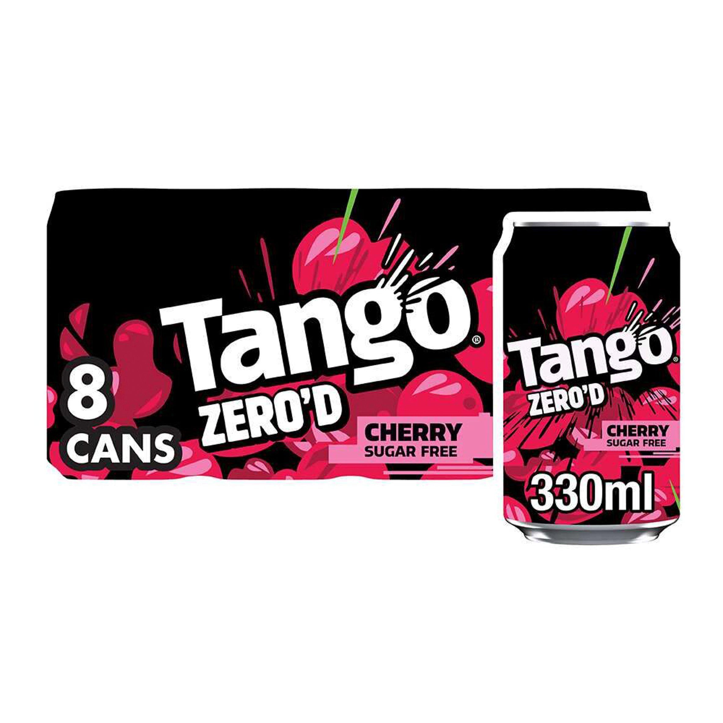 Tango Cherry Sugar Free Soft Drink 8x330ml (British brand)