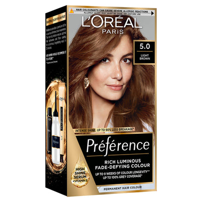 Sainsburys L'Oreal Paris Preference Permanent Hair Dye Bruges Light Brown 5.0- Buy online at McGrocer