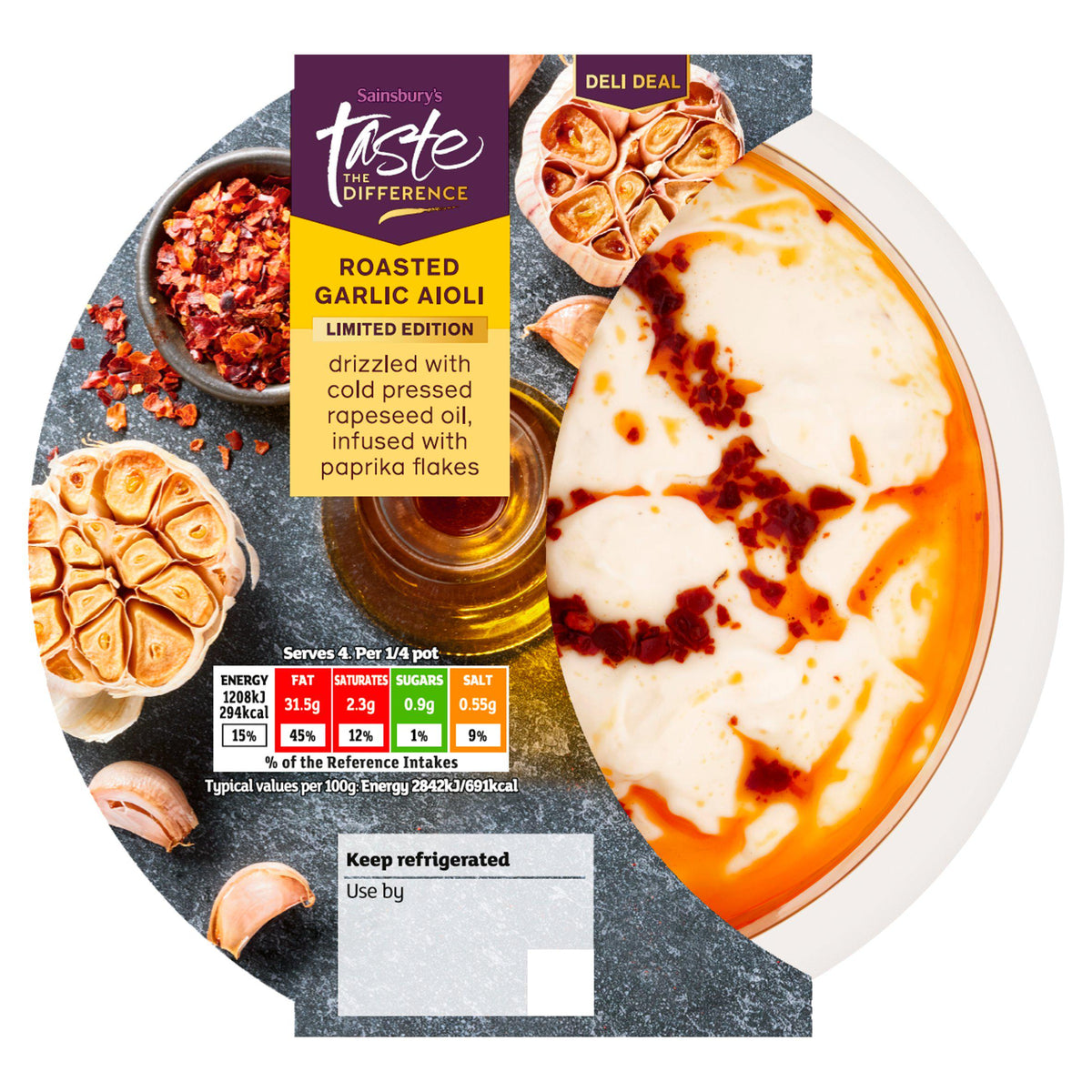 Sainsbury's roasted garlic aioli limited edition 170g - British product