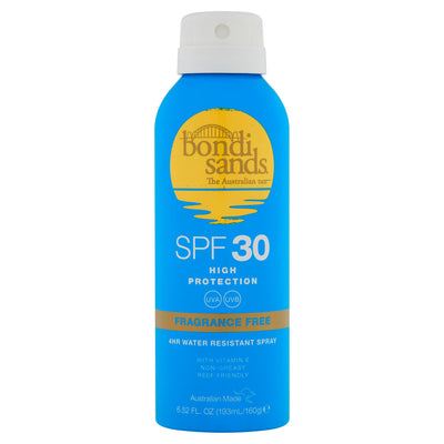Sainsburys Bondi Sands SPF 30 Fragrance Free 4Hr Water Resistant Spray 160g- Buy online at McGrocer