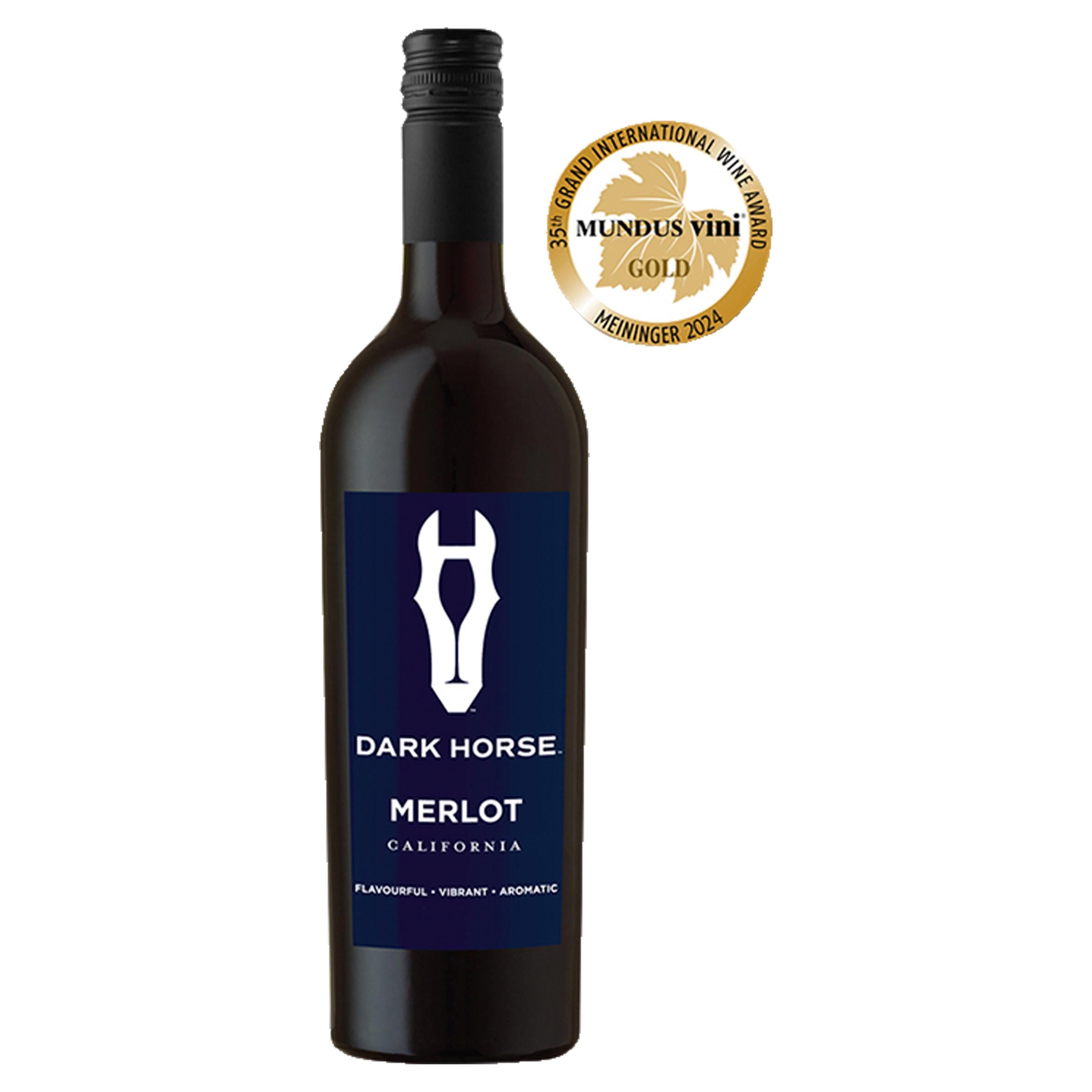 Dark Horse Merlot red wine 75cl, UK version