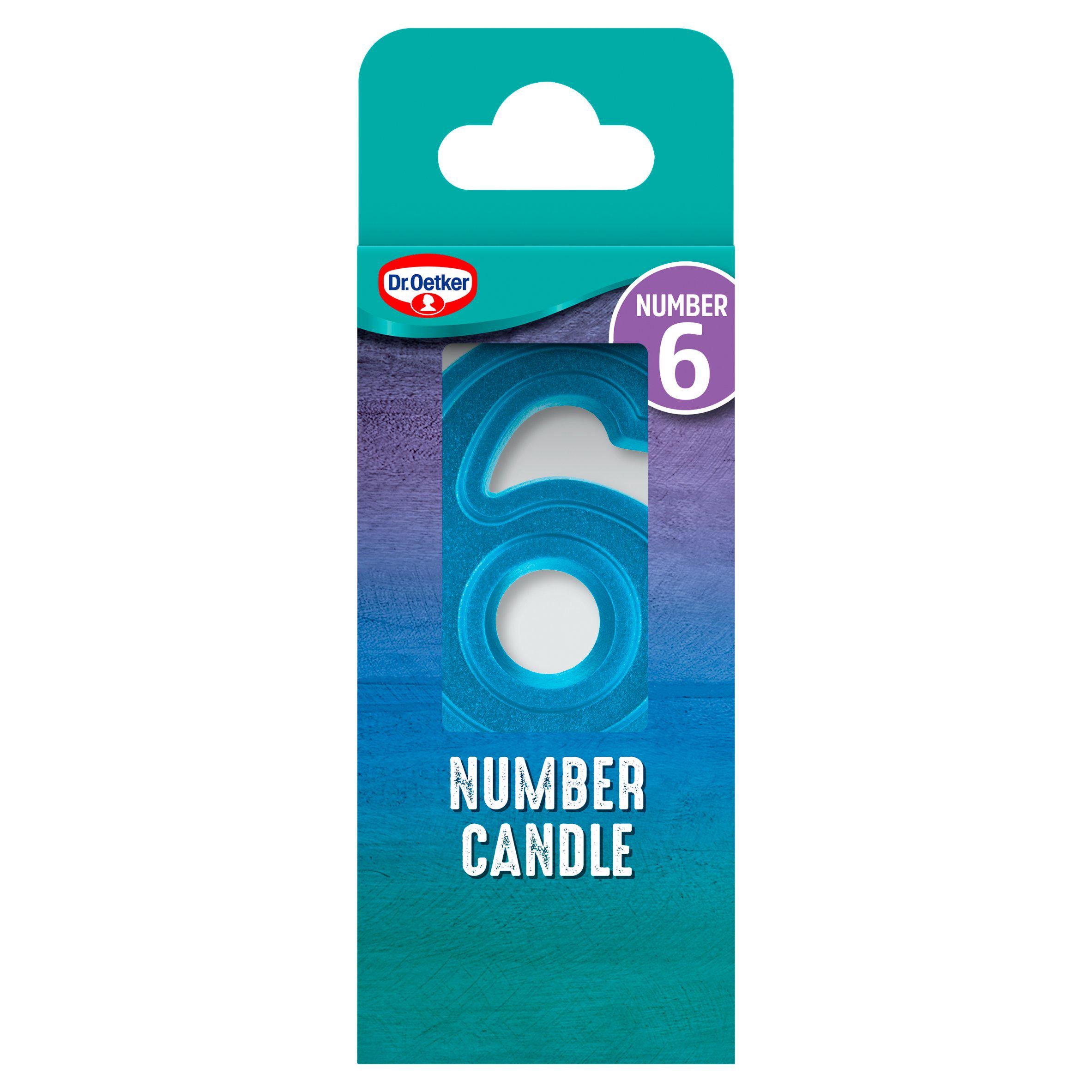 Dr. Oetker Number 6 Birthday Cake Candle - British product
