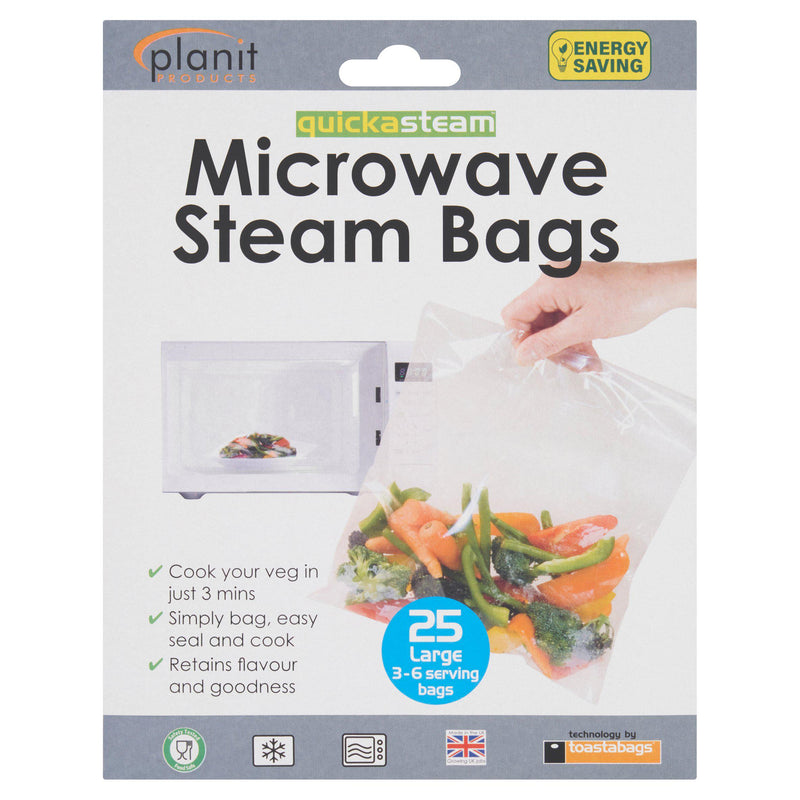 Toastabags microwave steam bags 25-pack, imported from the UK