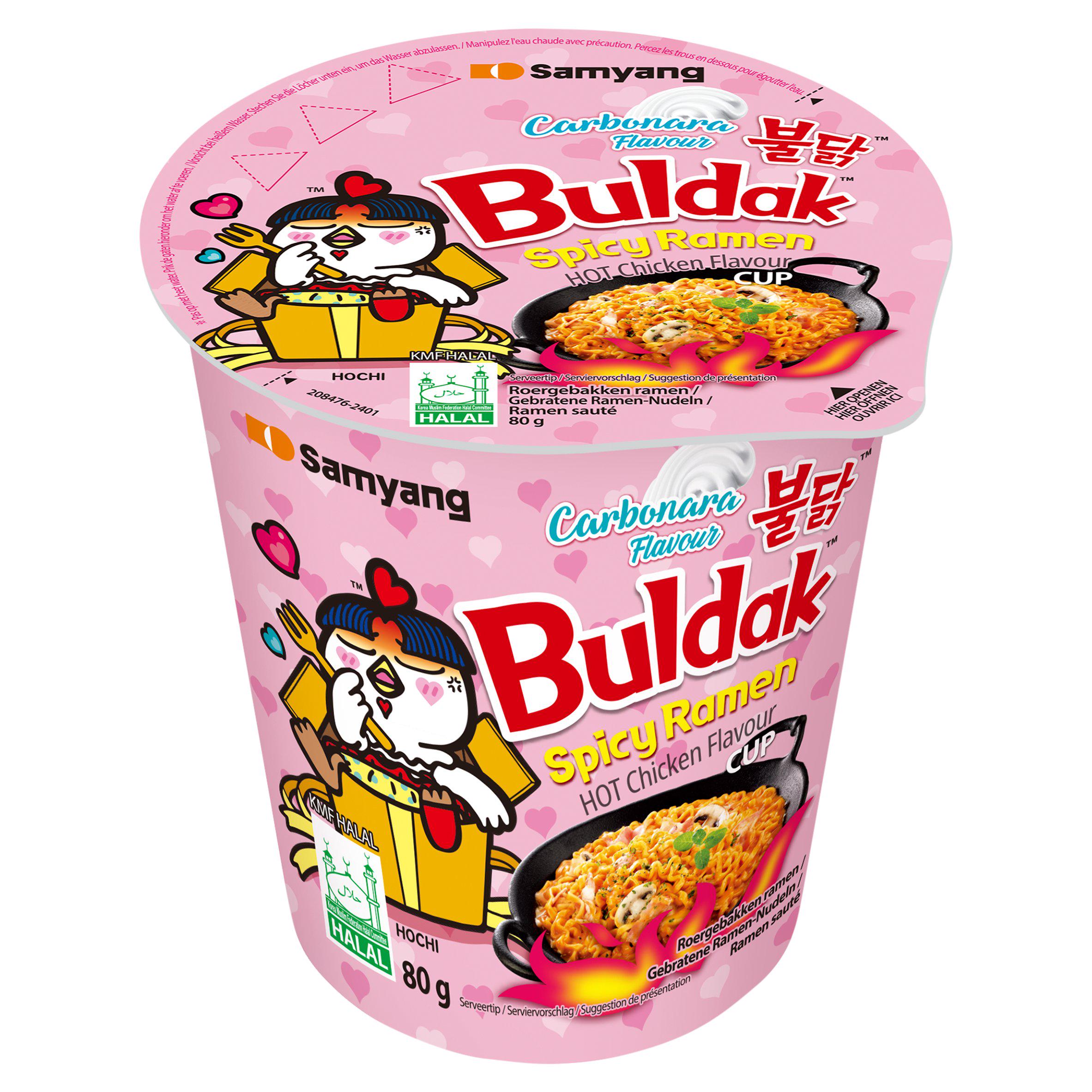 Samyang Buldak Spicy Carbonara Ramen 80g Cup (British brand)