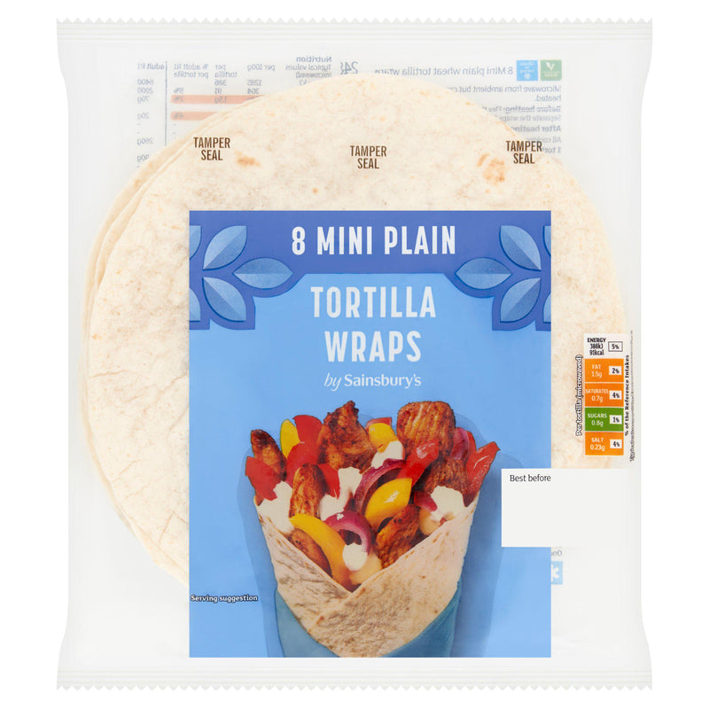 Sainsbury's mini tortilla wraps 248g (British brand)