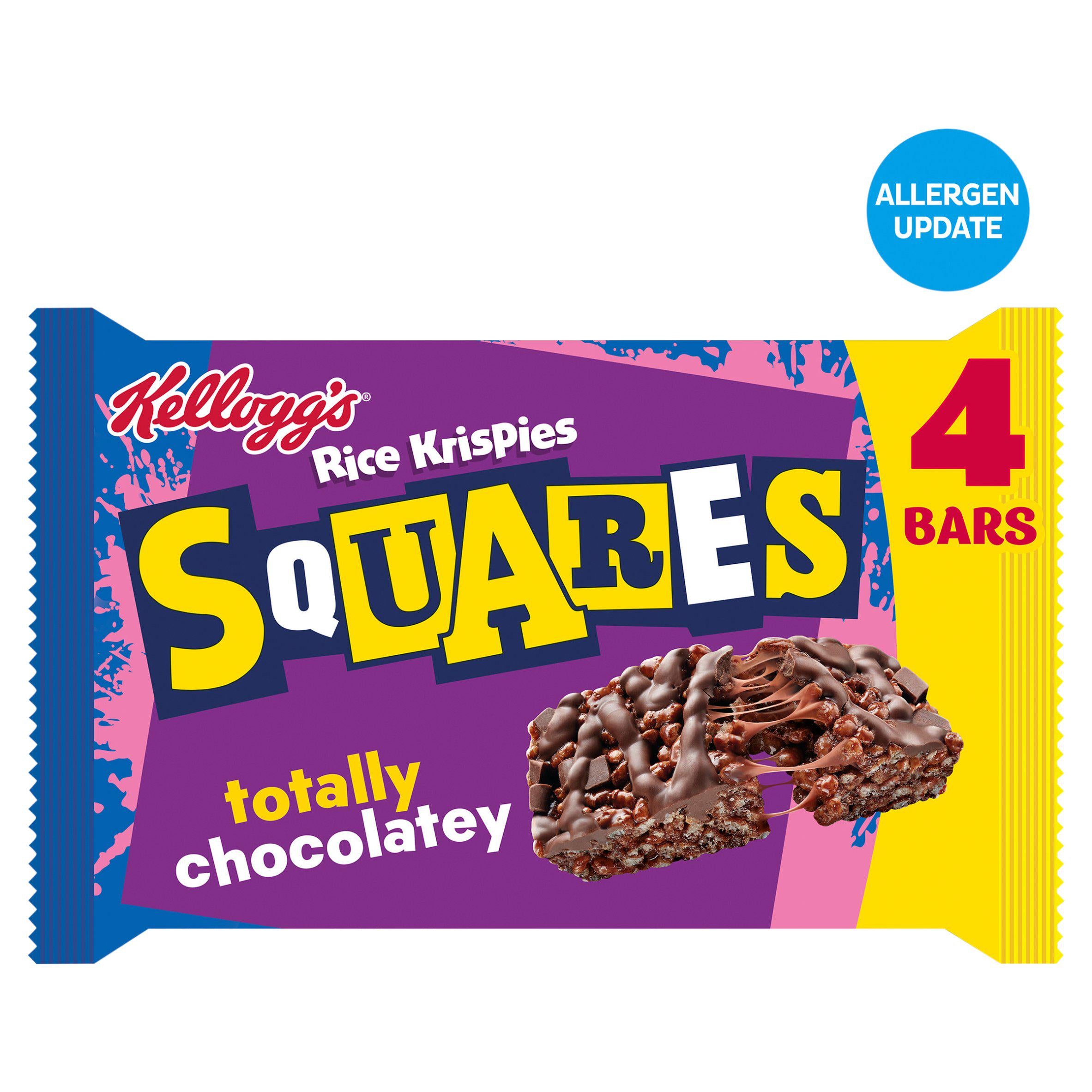Kellogg's Rice Krispies Squares chocolate cereal bars 4x36g (British brand)