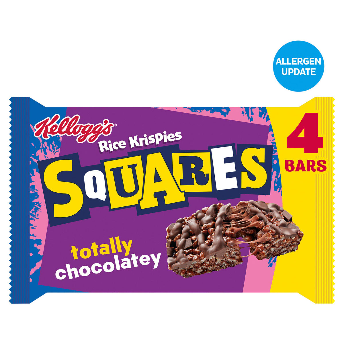 Kellogg's Rice Krispies Squares chocolate cereal bars 4x36g (British brand)