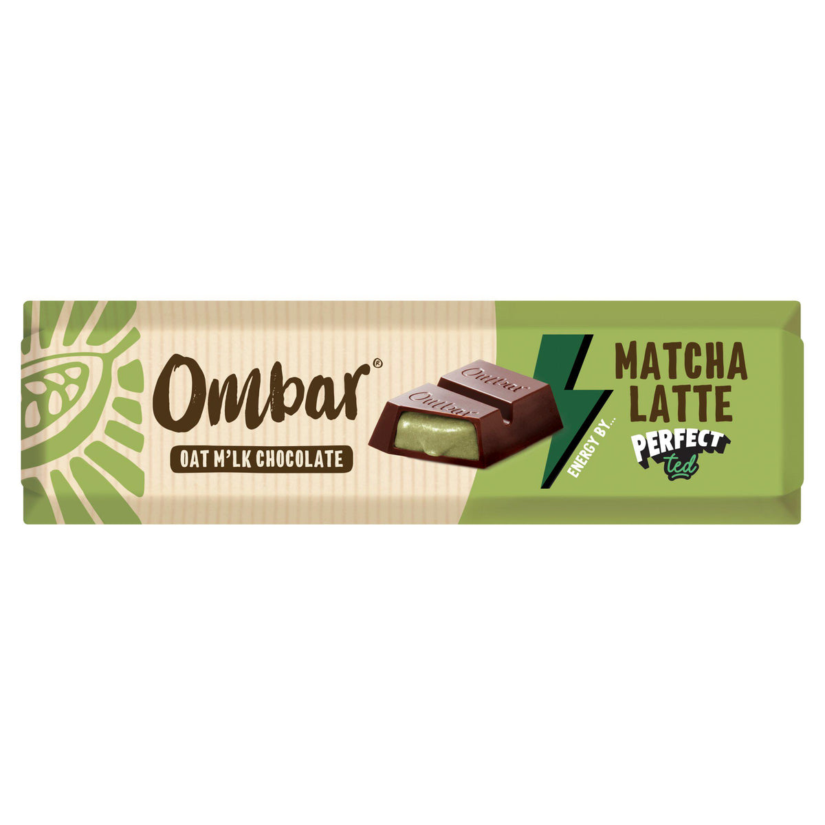 Ombar matcha latte oat milk chocolate bar 42g (British brand)