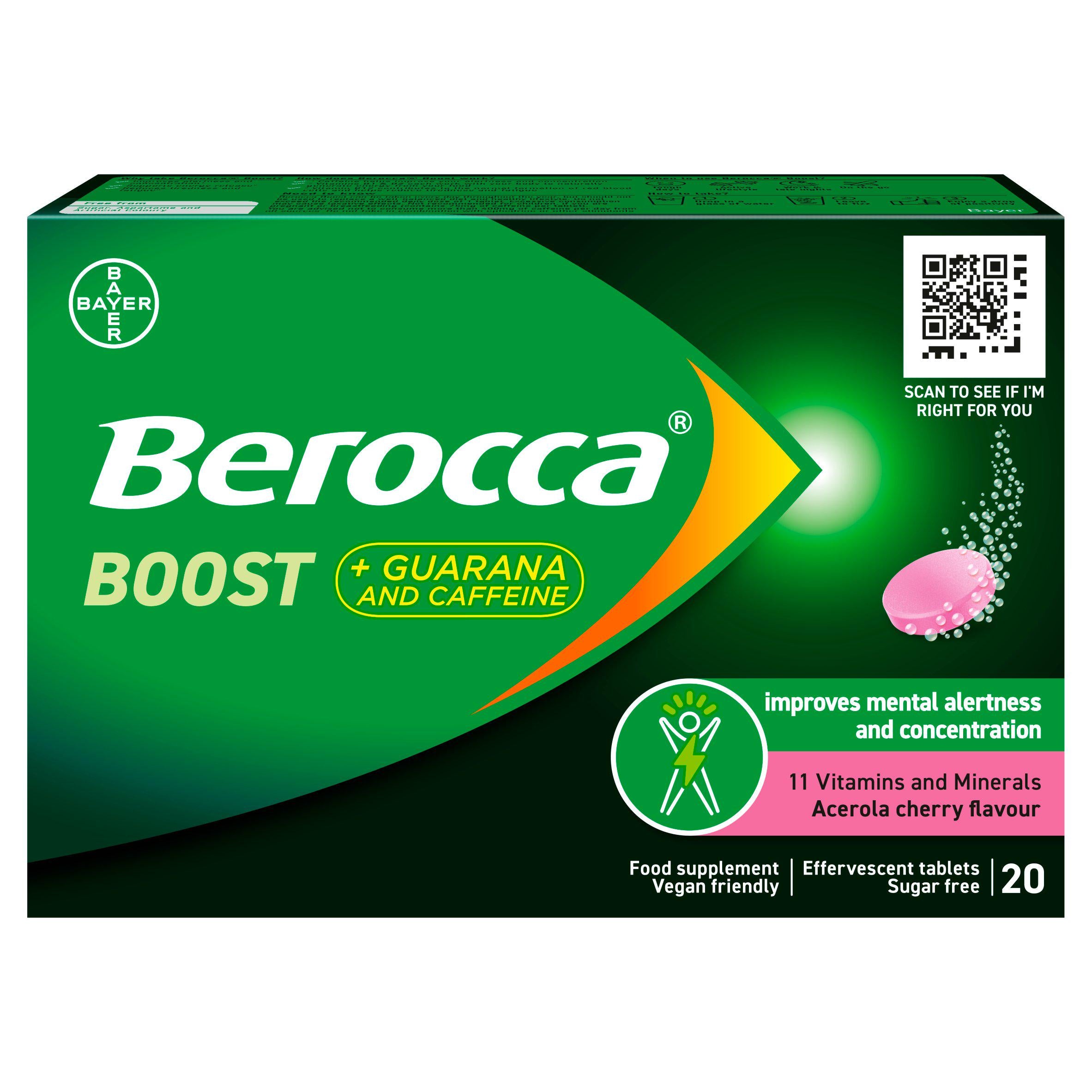 Berocca Boost energy vitamin tablets 20 count - British product
