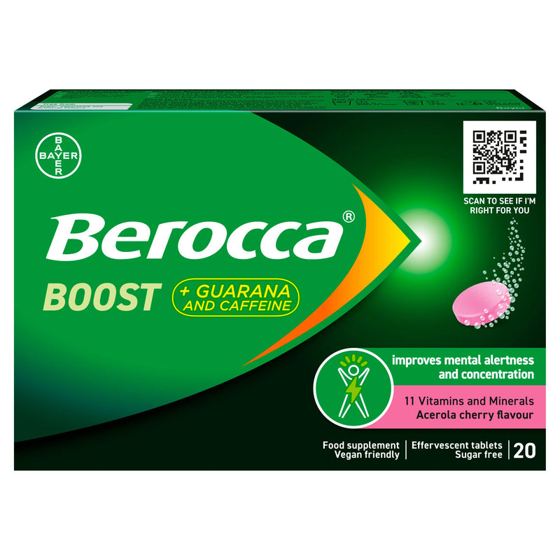 Berocca Boost energy vitamin tablets 20 count - British product