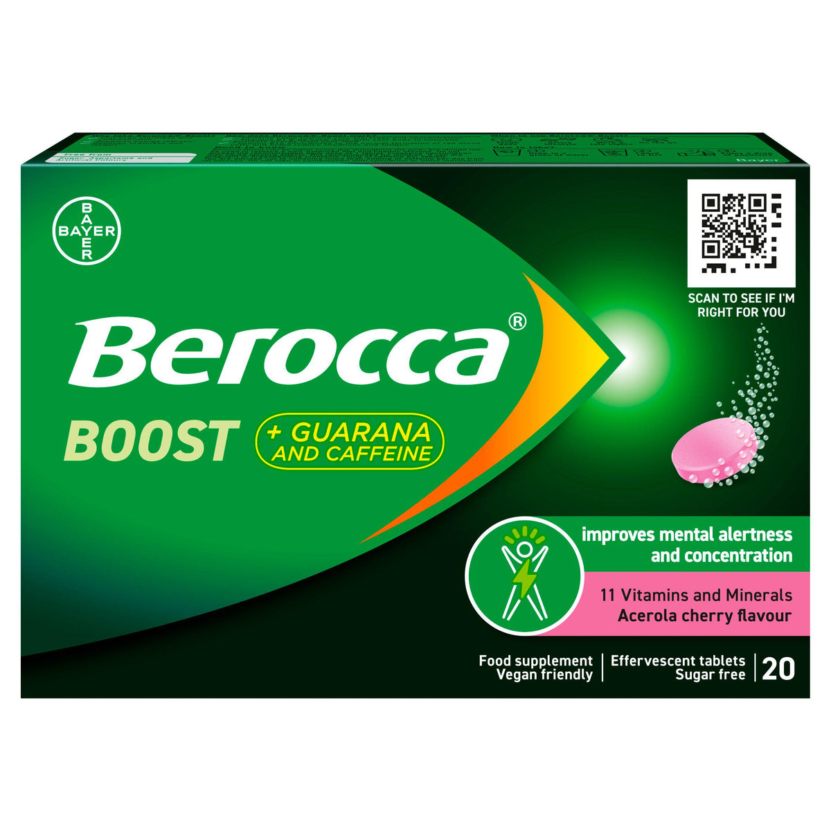 Berocca Boost energy vitamin tablets 20 count - British product