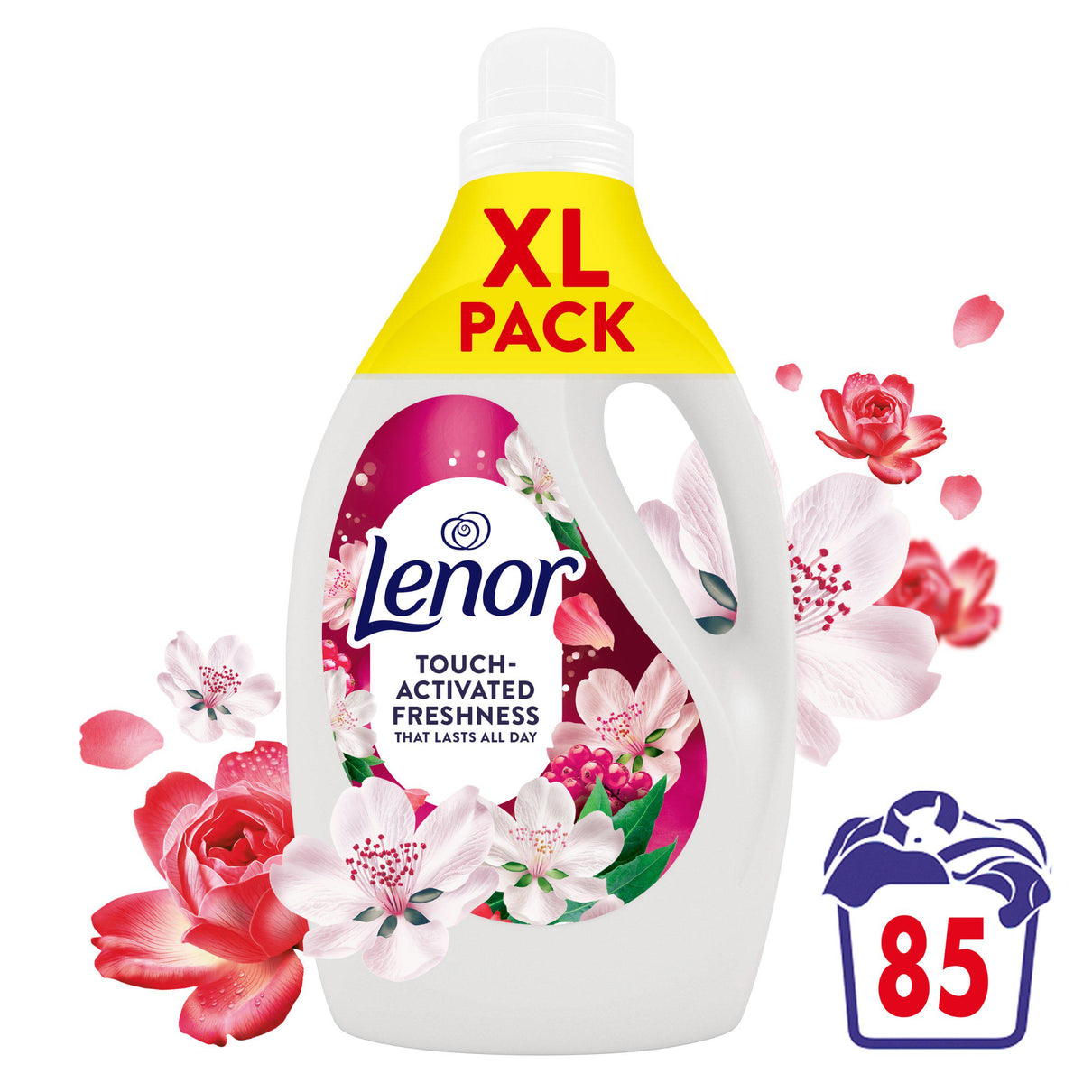 Lenor fabric conditioner Wild Berries & Jasmine 85 washes, imported from the UK