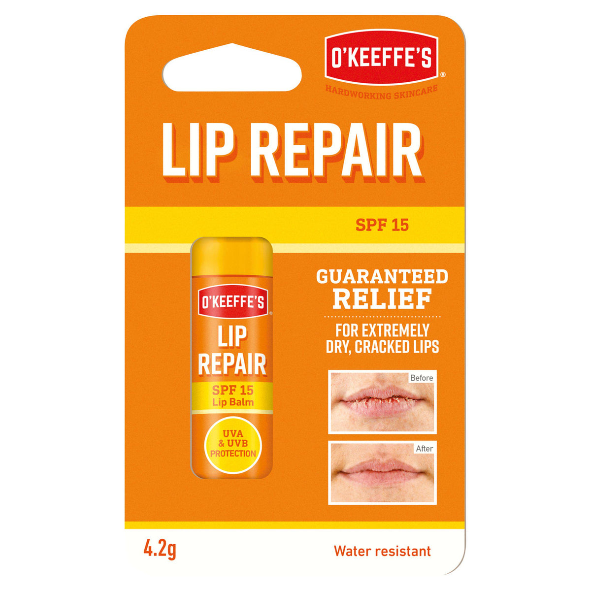 O'Keeffe's Lip Repair and Protect SPF 15 lip balm 4.2g (British brand)
