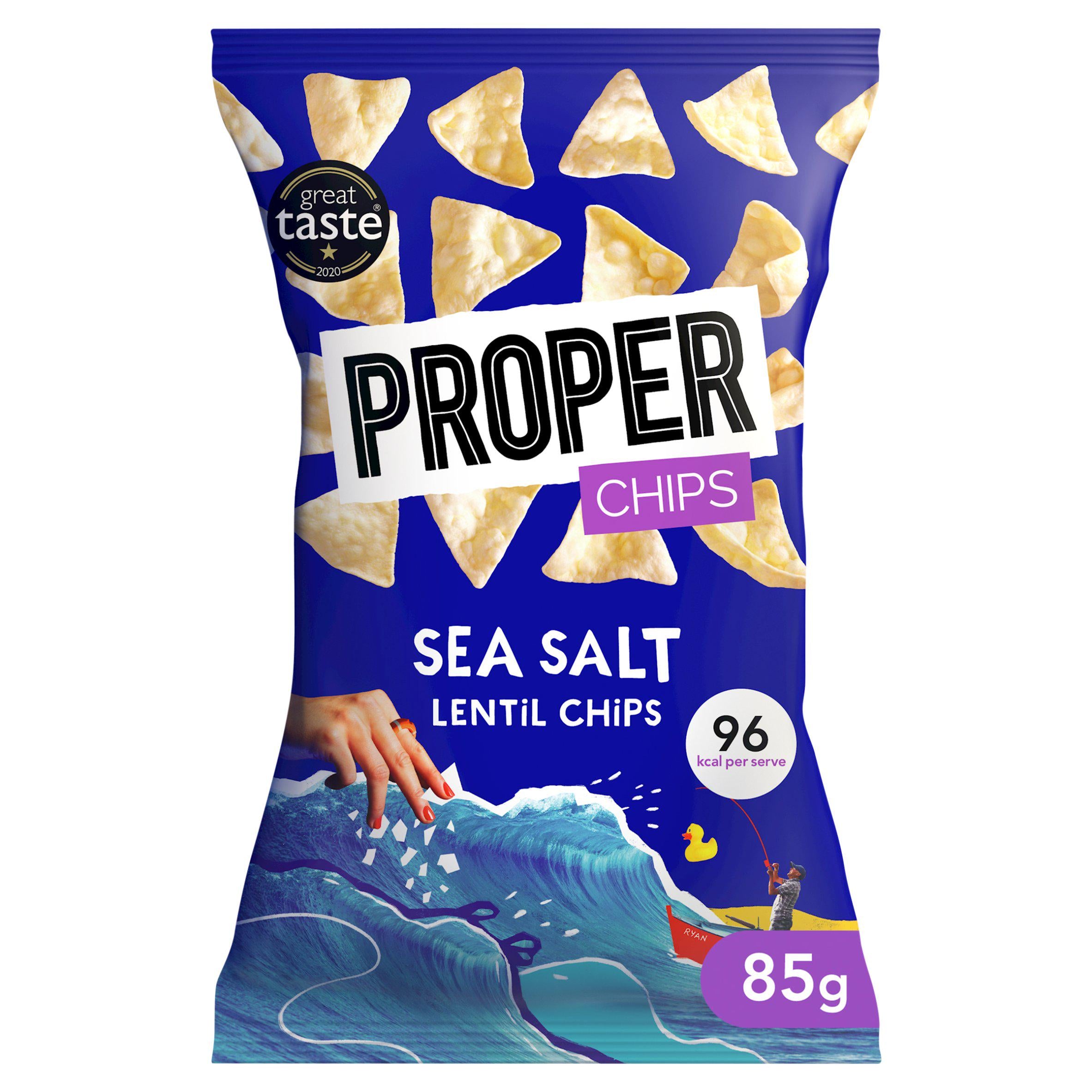 Properchips lentil chips sea salt 85g - British product