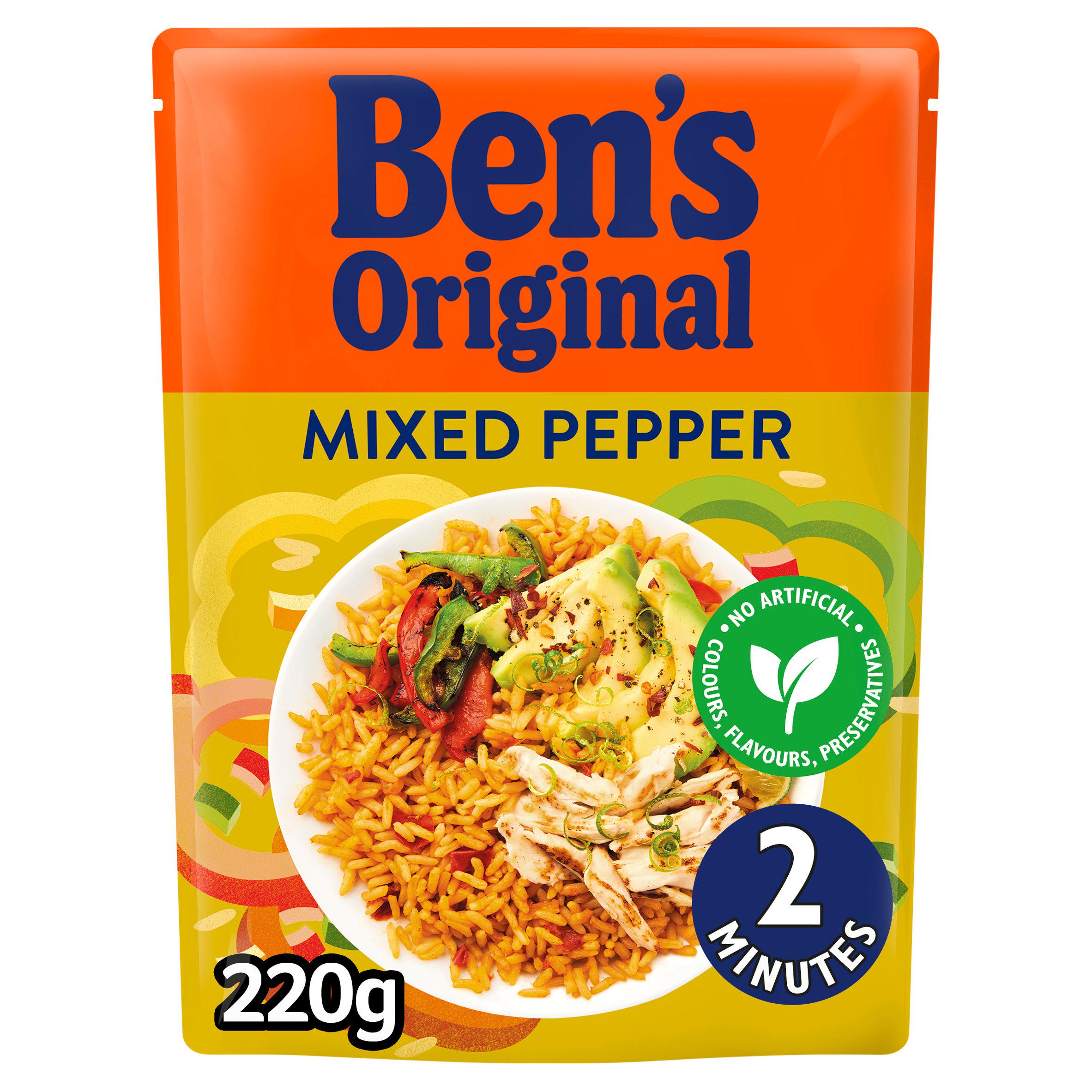 Ben's Original Mixed Pepper microwave rice 220g - British product