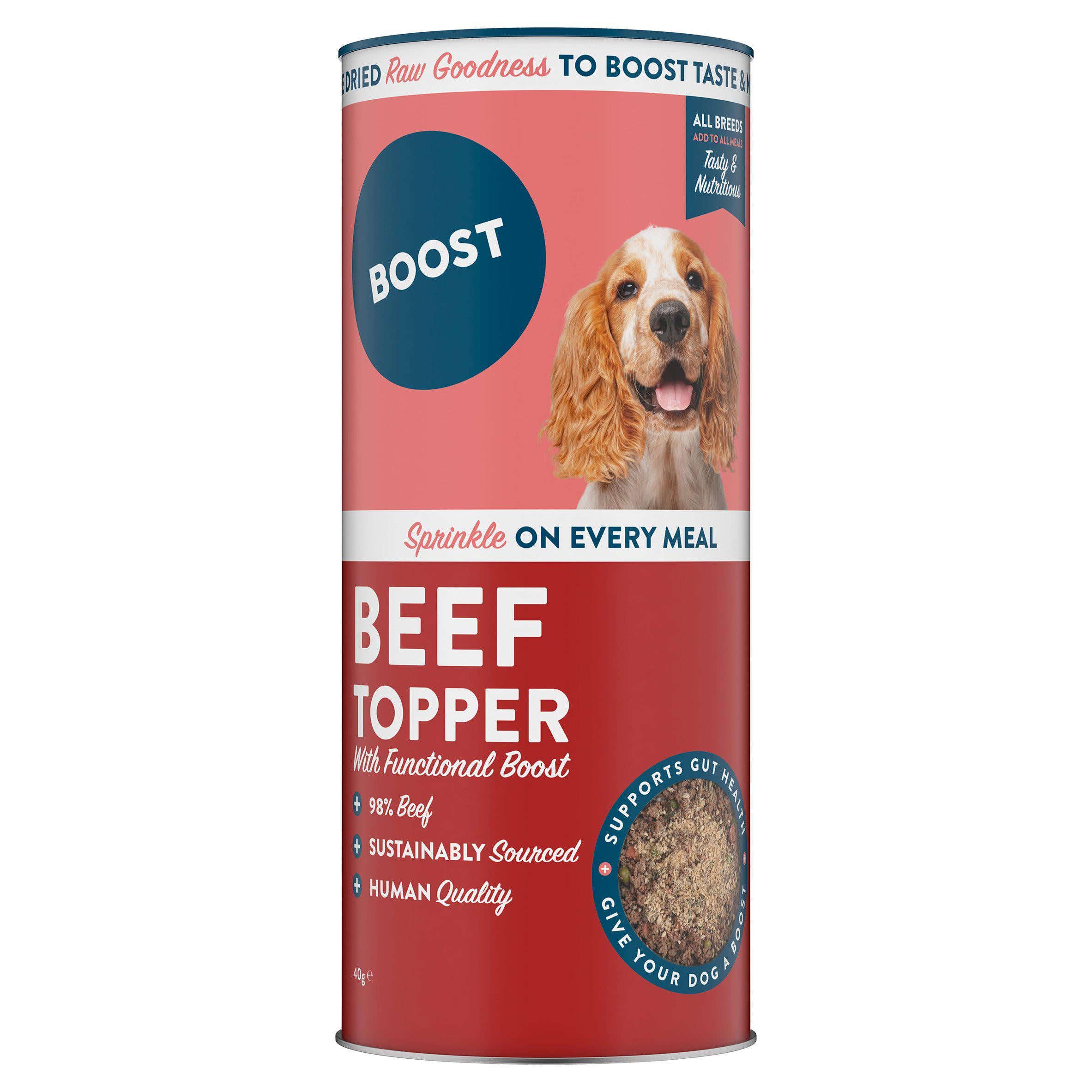 Boost beef dog food topper 40g, UK version