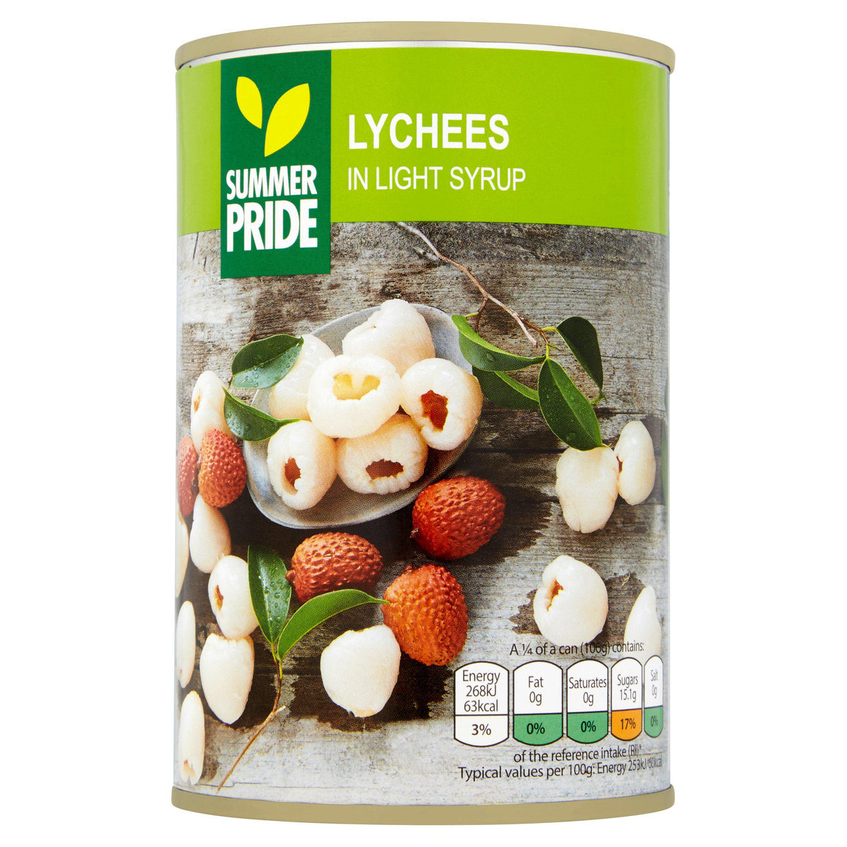 Summer Pride canned lychees in light syrup 425g, imported from the UK