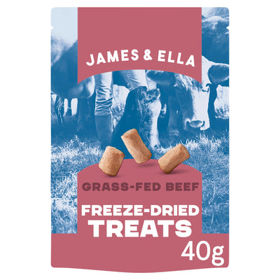 Sainsburys James & Ella Freeze Dried Grass Fed Beef Dog Treats 40g- Buy online at McGrocer