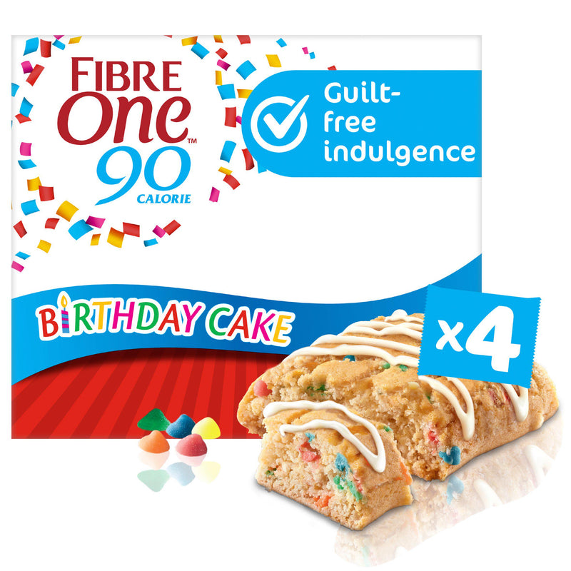 Fibre One Birthday Cake bars 4x24g, UK version