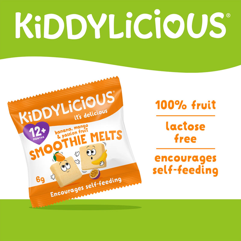 Kiddylicious smoothie melts banana mango passionfruit 6g - British product