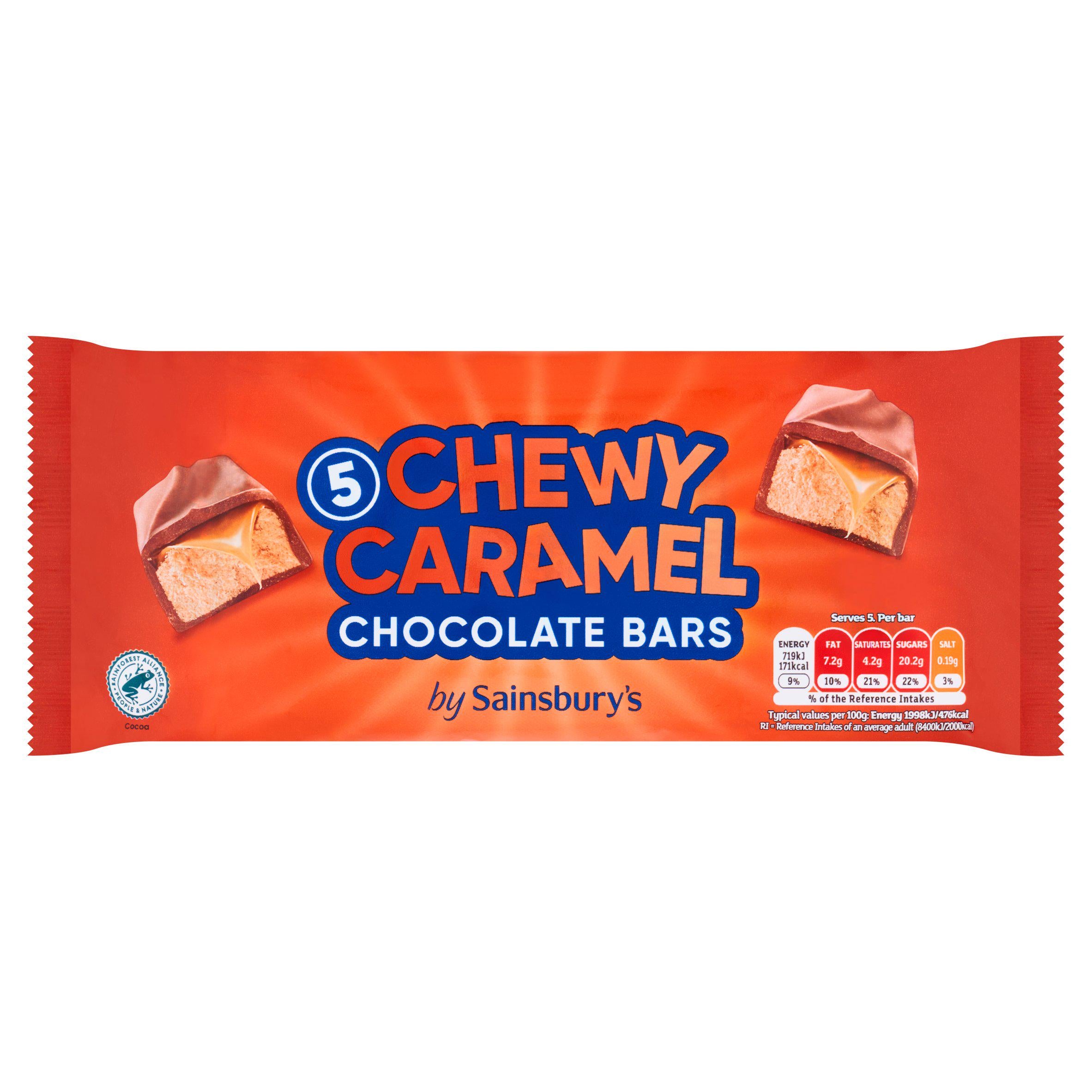 Sainsbury's Chewy Caramel Chocolate Bars 5 x 36g (British brand)