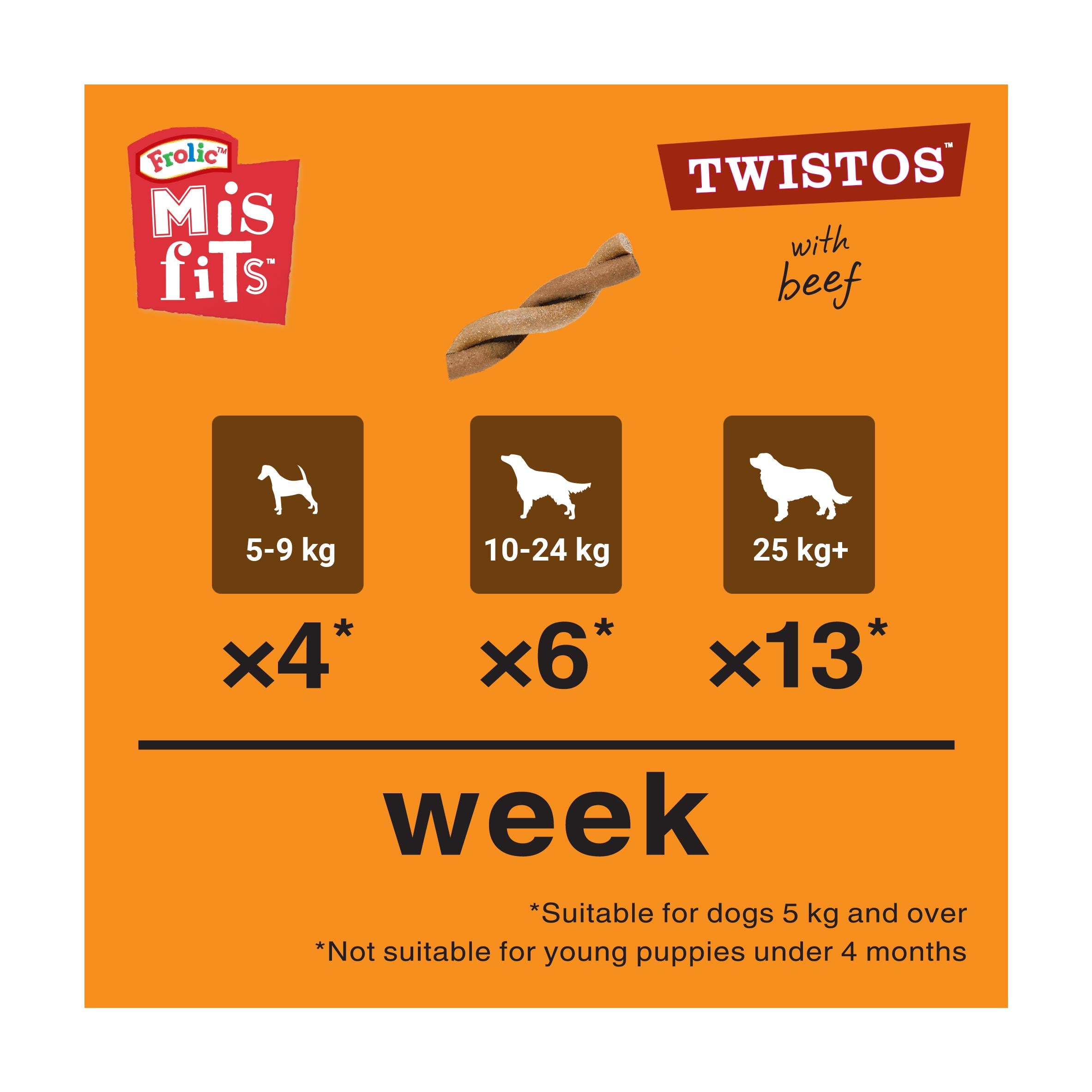 Misfits dog treats beef chews 105g - British product