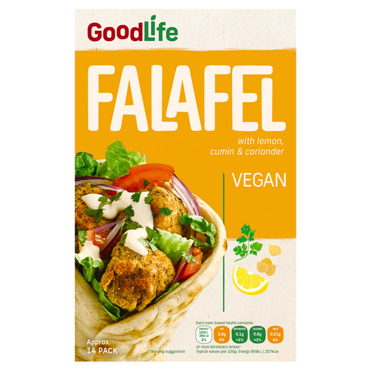 Good Life falafel with chickpea cumin coriander 280g - British product