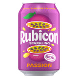 Rubicon sparkling passion fruit soft drink 330ml, imported from the UK