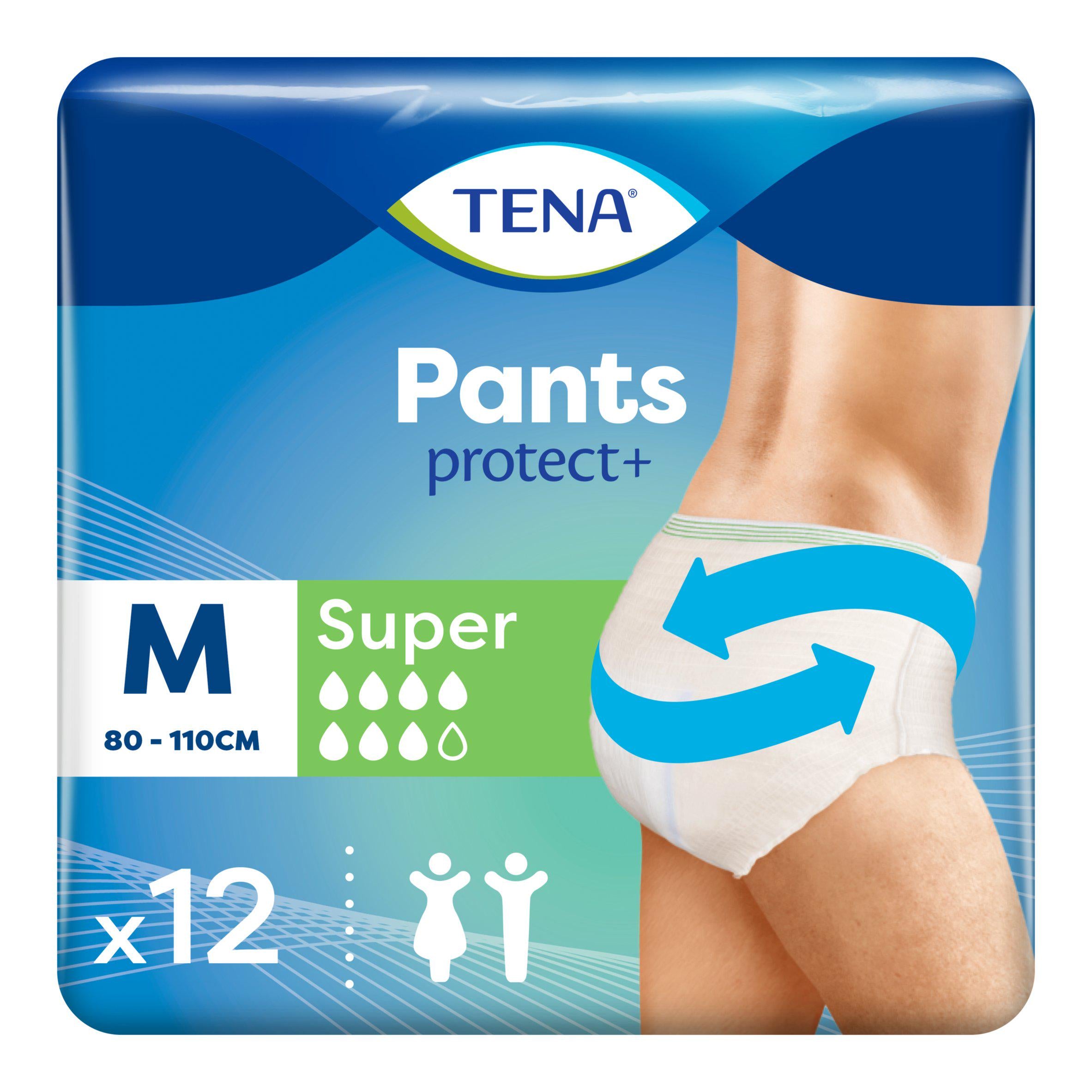 TENA incontinence pants Super Medium x12, imported from the UK