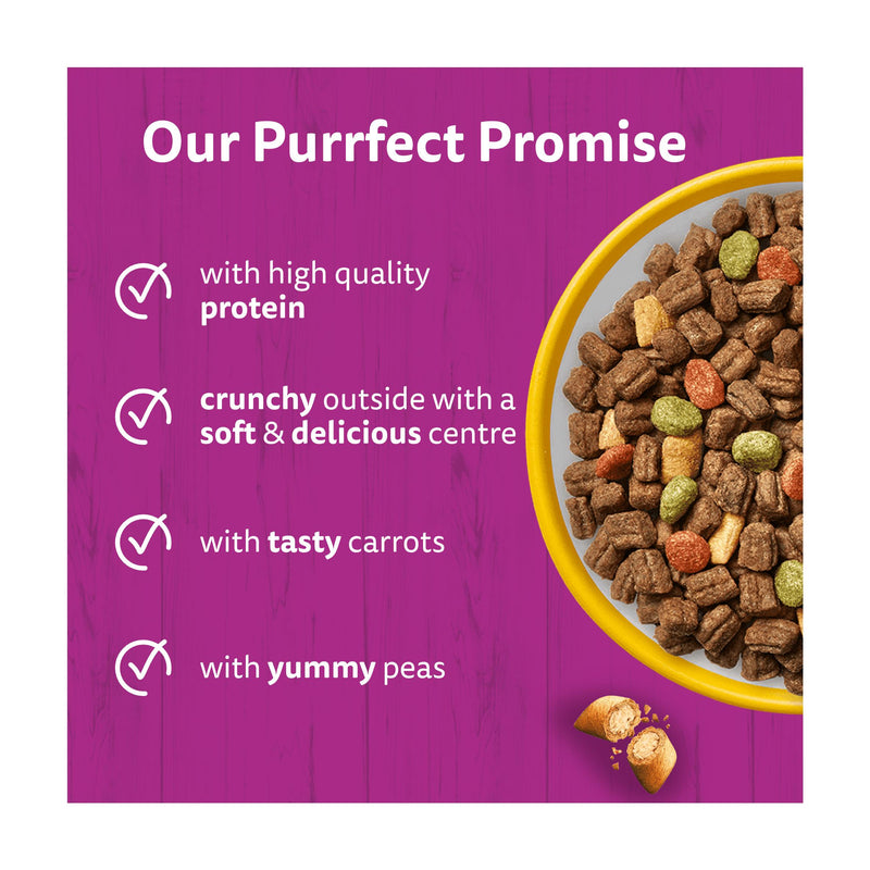 Whiskas senior dry cat food chicken 800g, imported from the UK