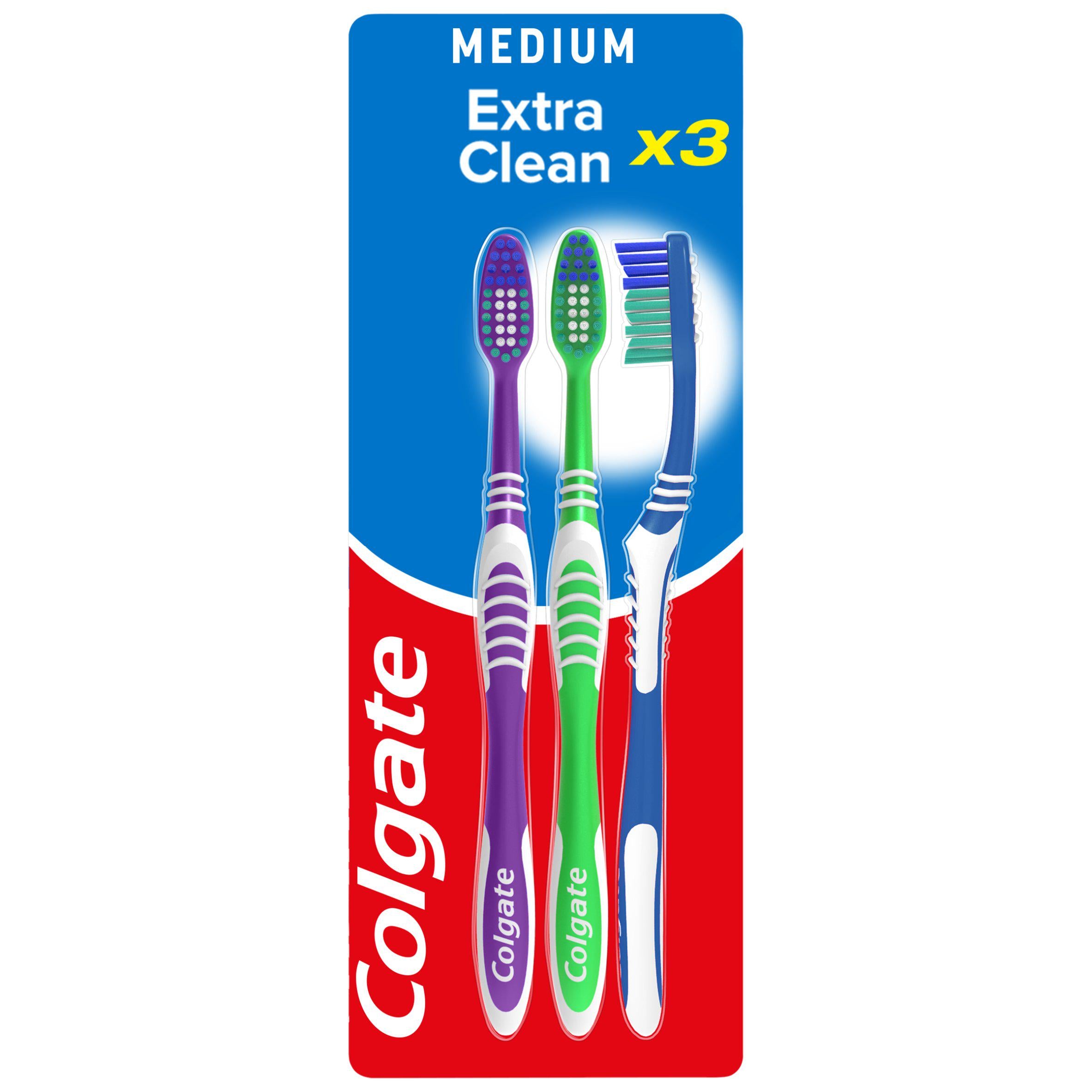 Colgate Extra Clean Medium Toothbrush x3 - British product