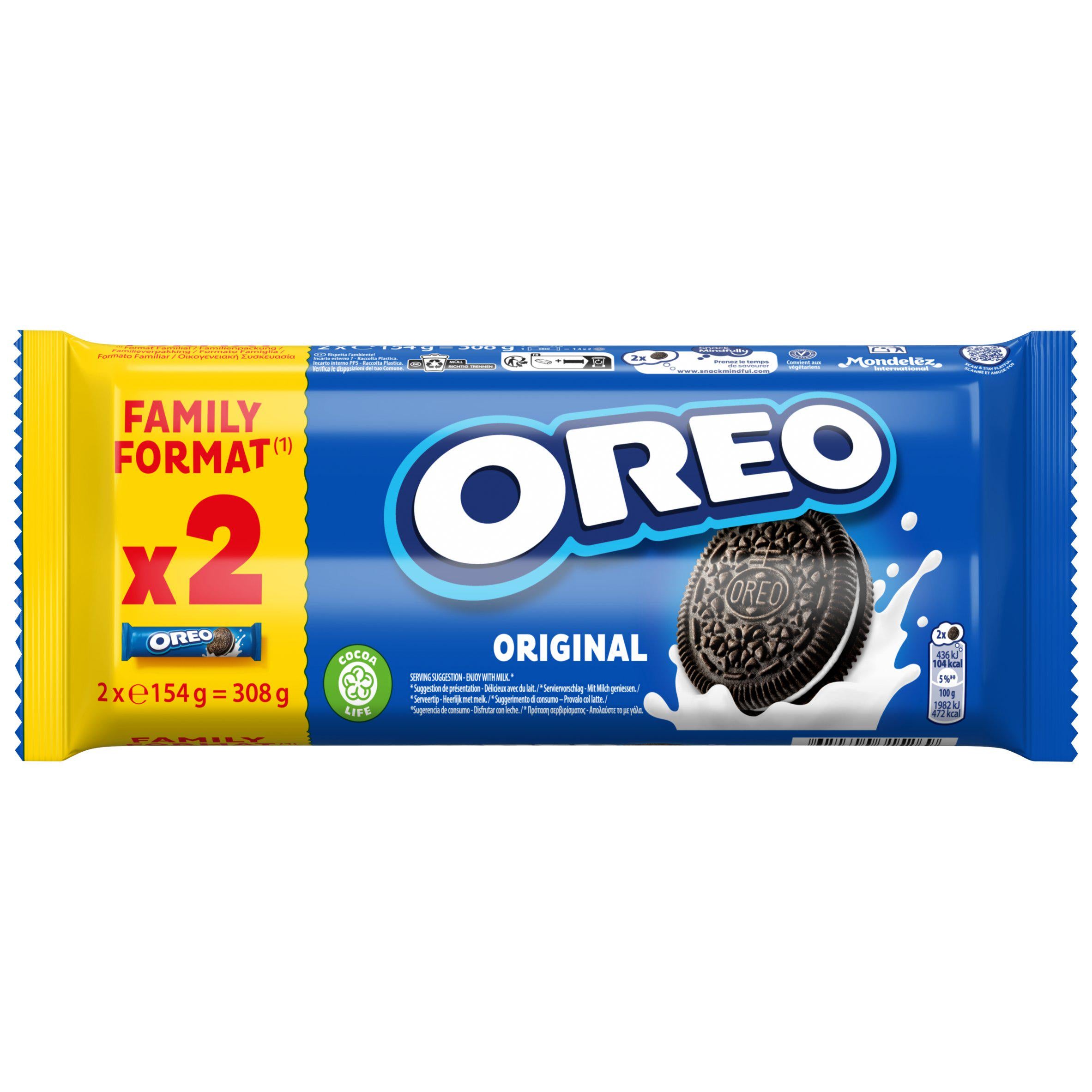 Oreo Vanilla Cookie Sandwich Biscuits Twin Pack 2x154g