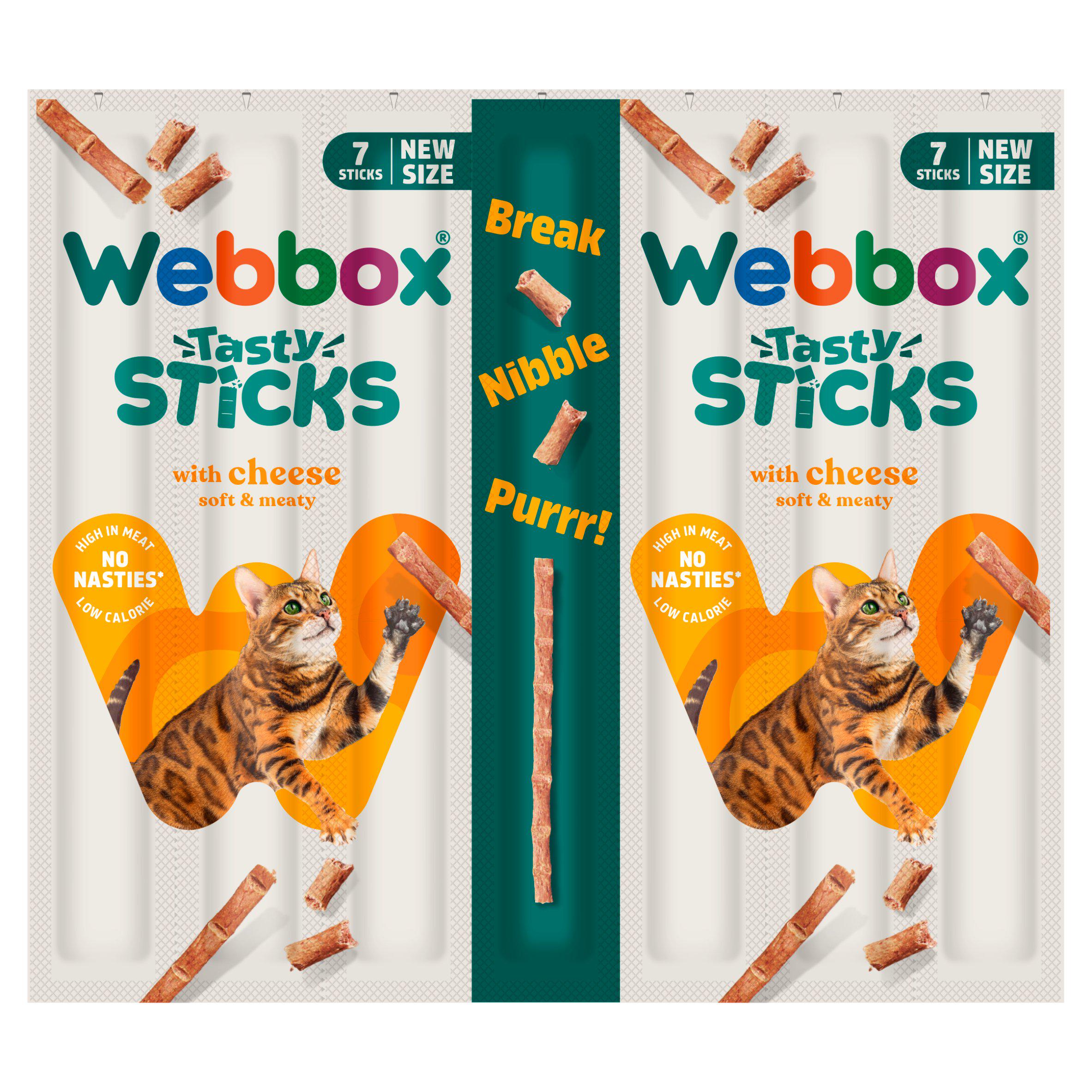Webbox Tasty Sticks with Cheese Cat Treats 7 x 5g (British brand)