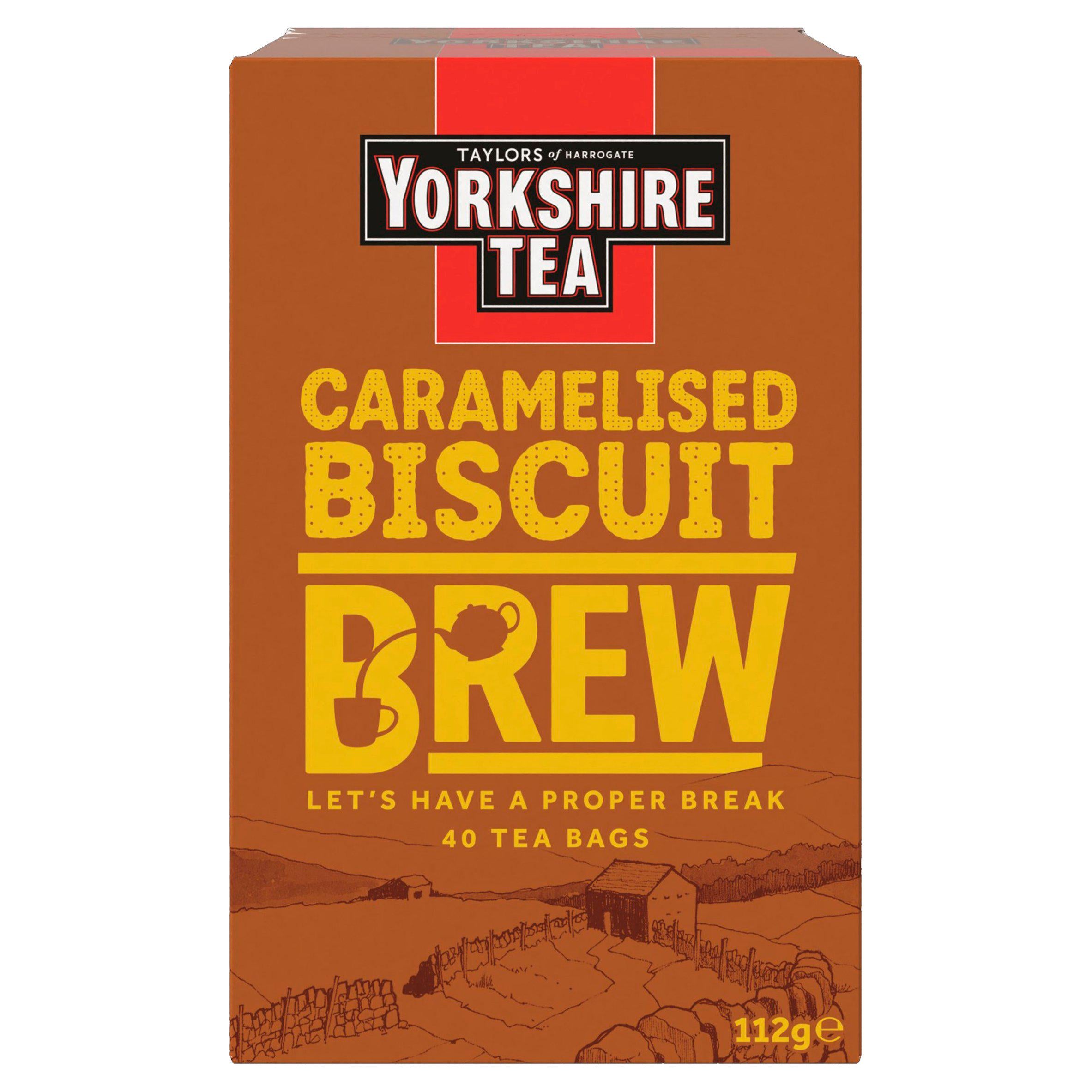 Yorkshire Tea Caramelised Biscuit Brew 40 tea bags 112g (British brand)